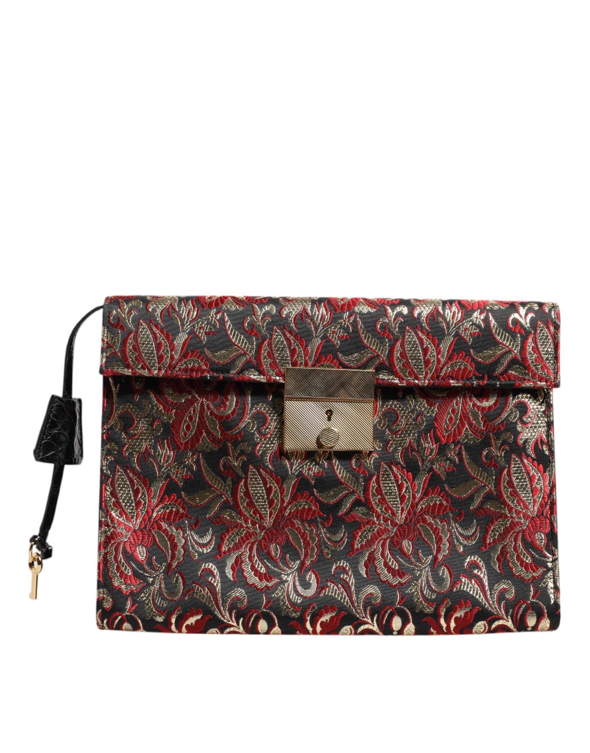 Dolce & Gabbana Multicolor Jacquard Floral Document Briefcase Bag Dolce & Gabbana