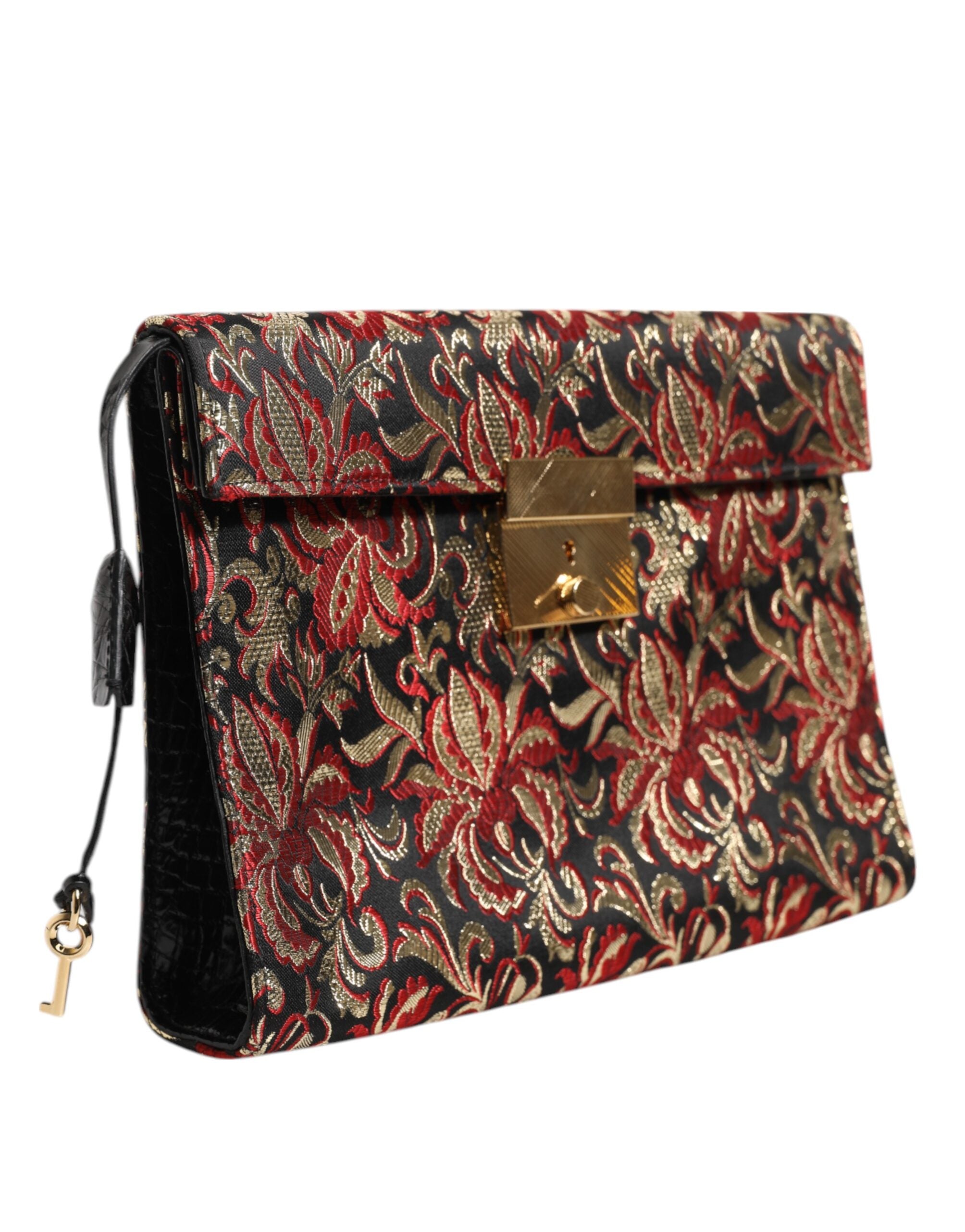 Dolce & Gabbana Multicolor Jacquard Floral Document Briefcase Bag Dolce & Gabbana