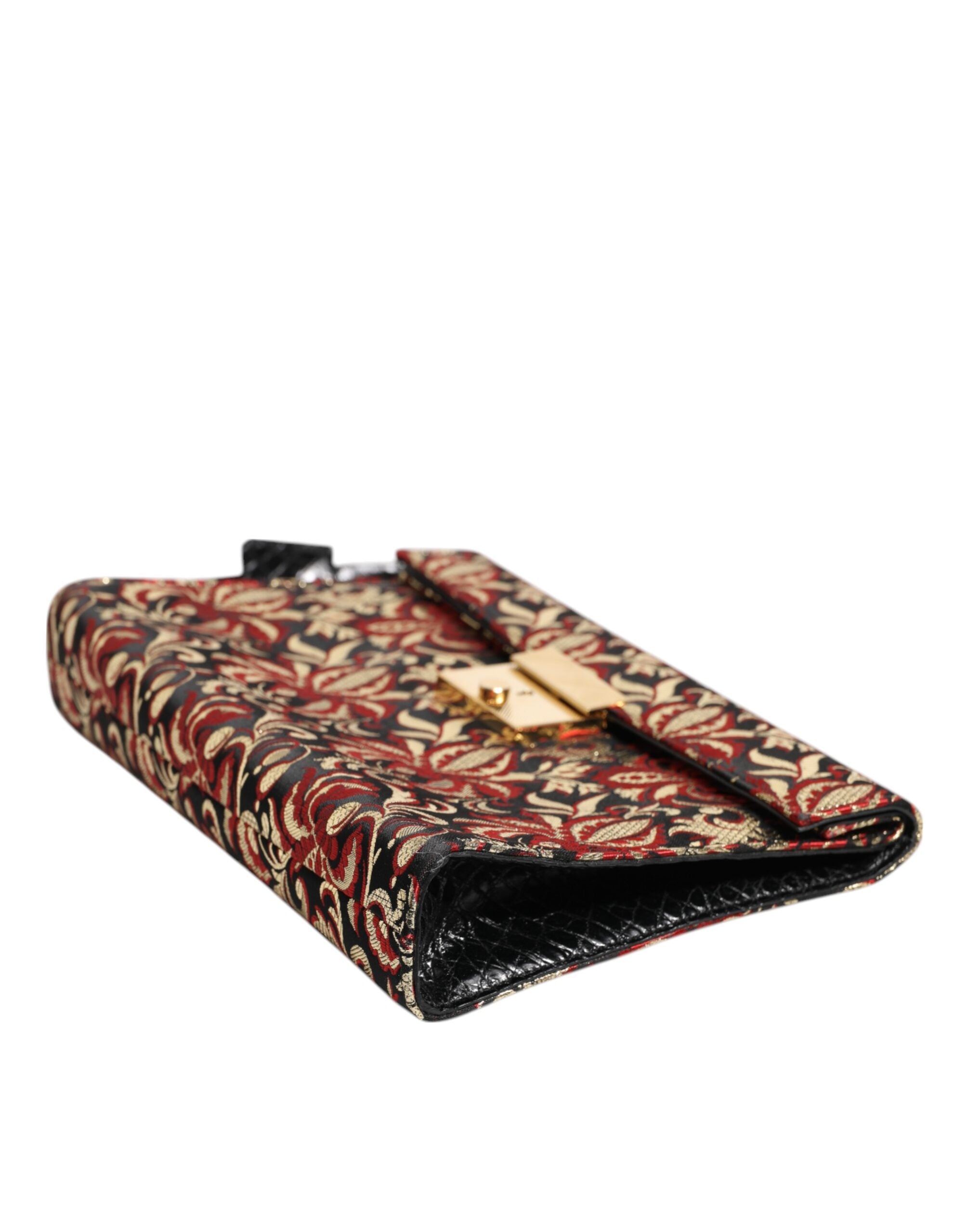 Dolce & Gabbana Multicolor Jacquard Floral Document Briefcase Bag Dolce & Gabbana