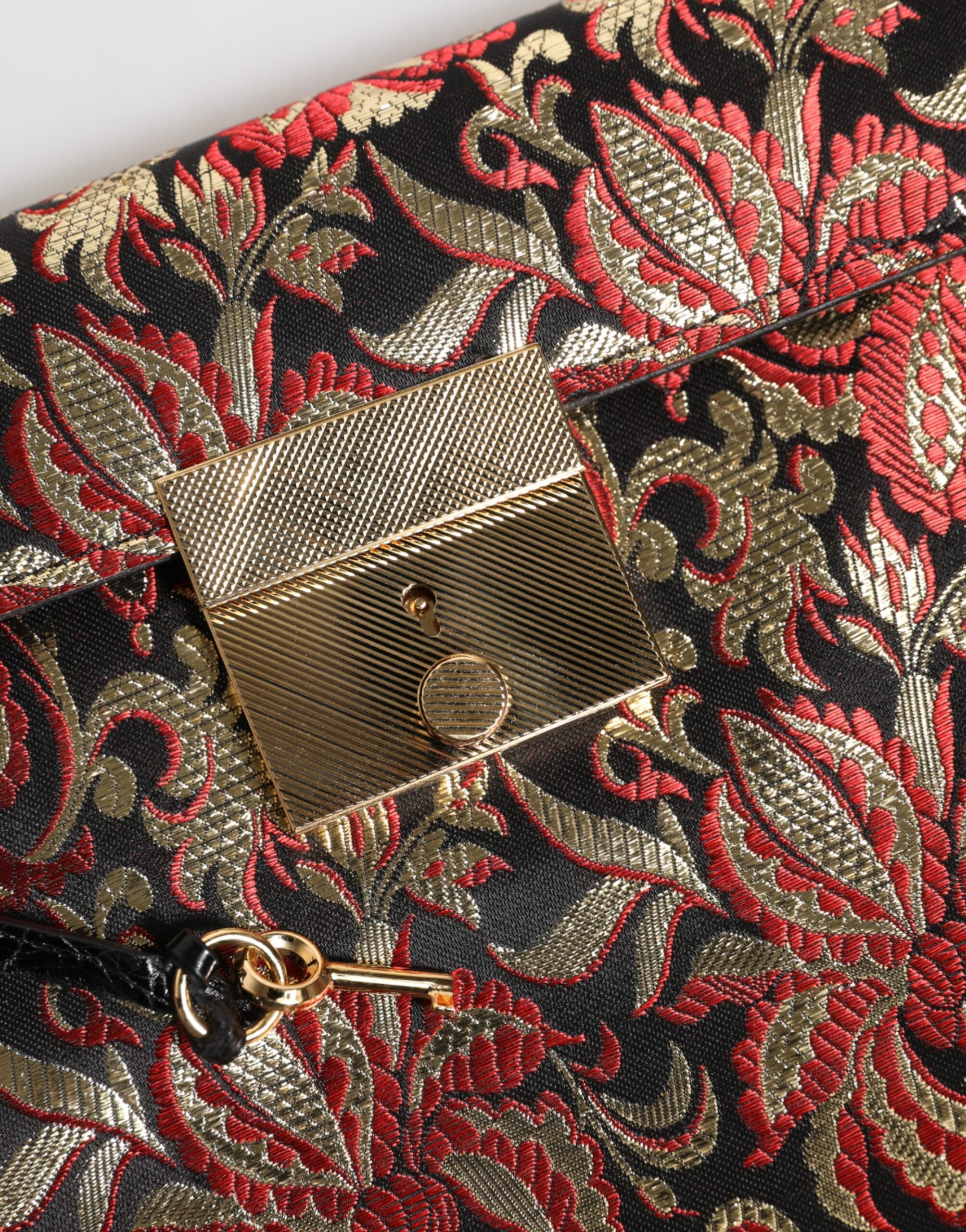 Dolce & Gabbana Multicolor Jacquard Floral Document Briefcase Bag Dolce & Gabbana