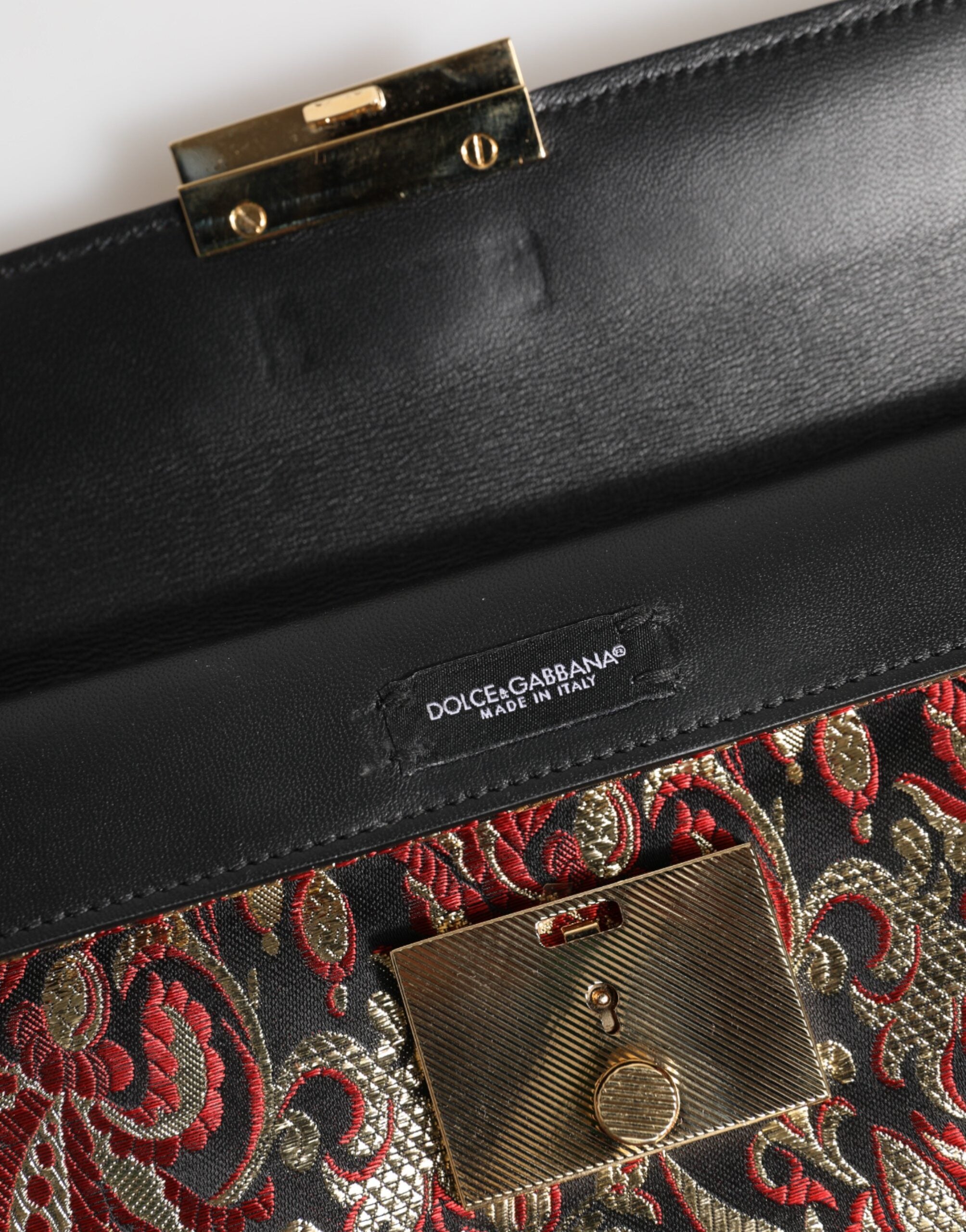 Dolce & Gabbana Multicolor Jacquard Floral Document Briefcase Bag Dolce & Gabbana