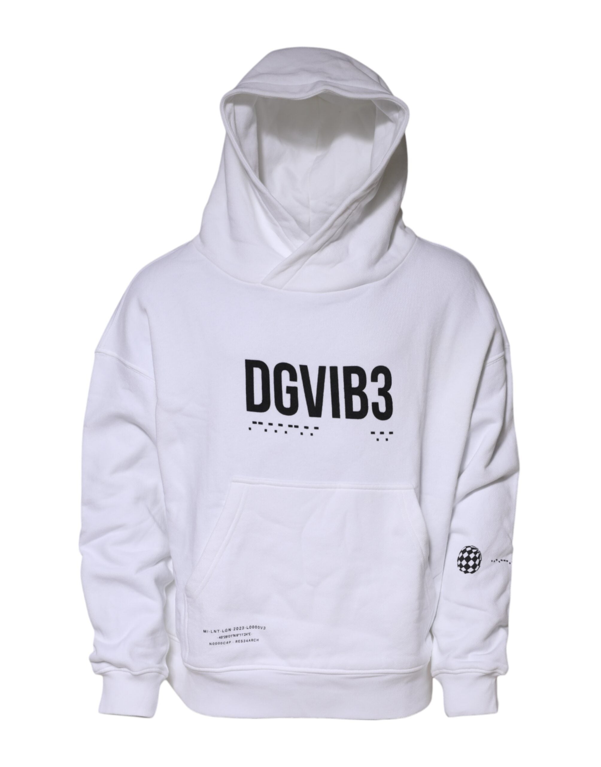 Dolce & Gabbana White DG Vib3 Hooded Men Sweatshirt Sweater Dolce & Gabbana