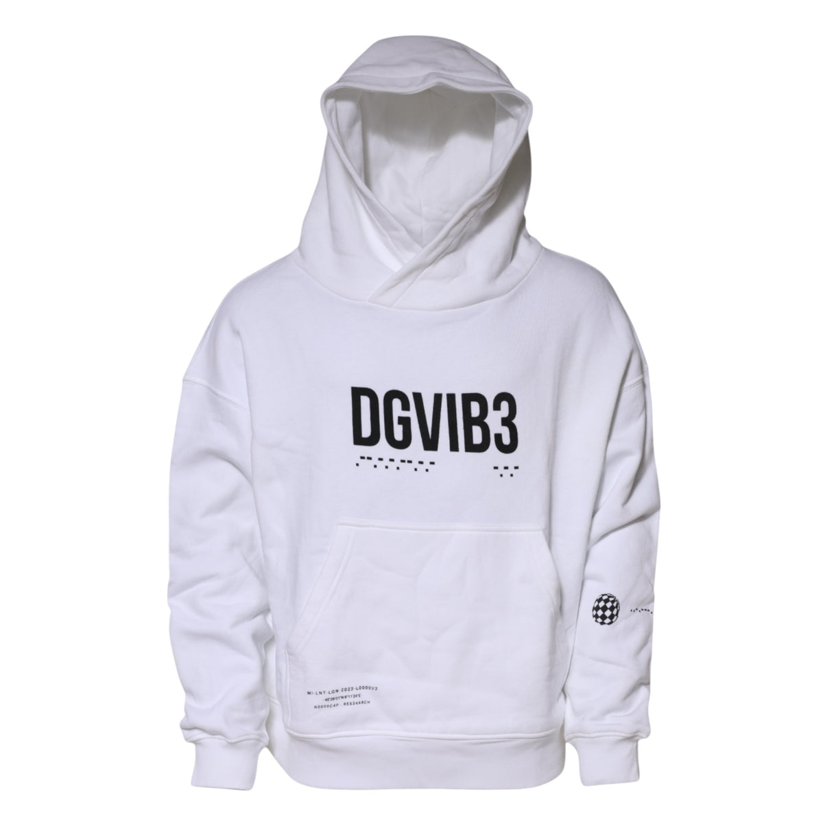 Dolce & Gabbana White DG Vib3 Hooded Men Sweatshirt Sweater