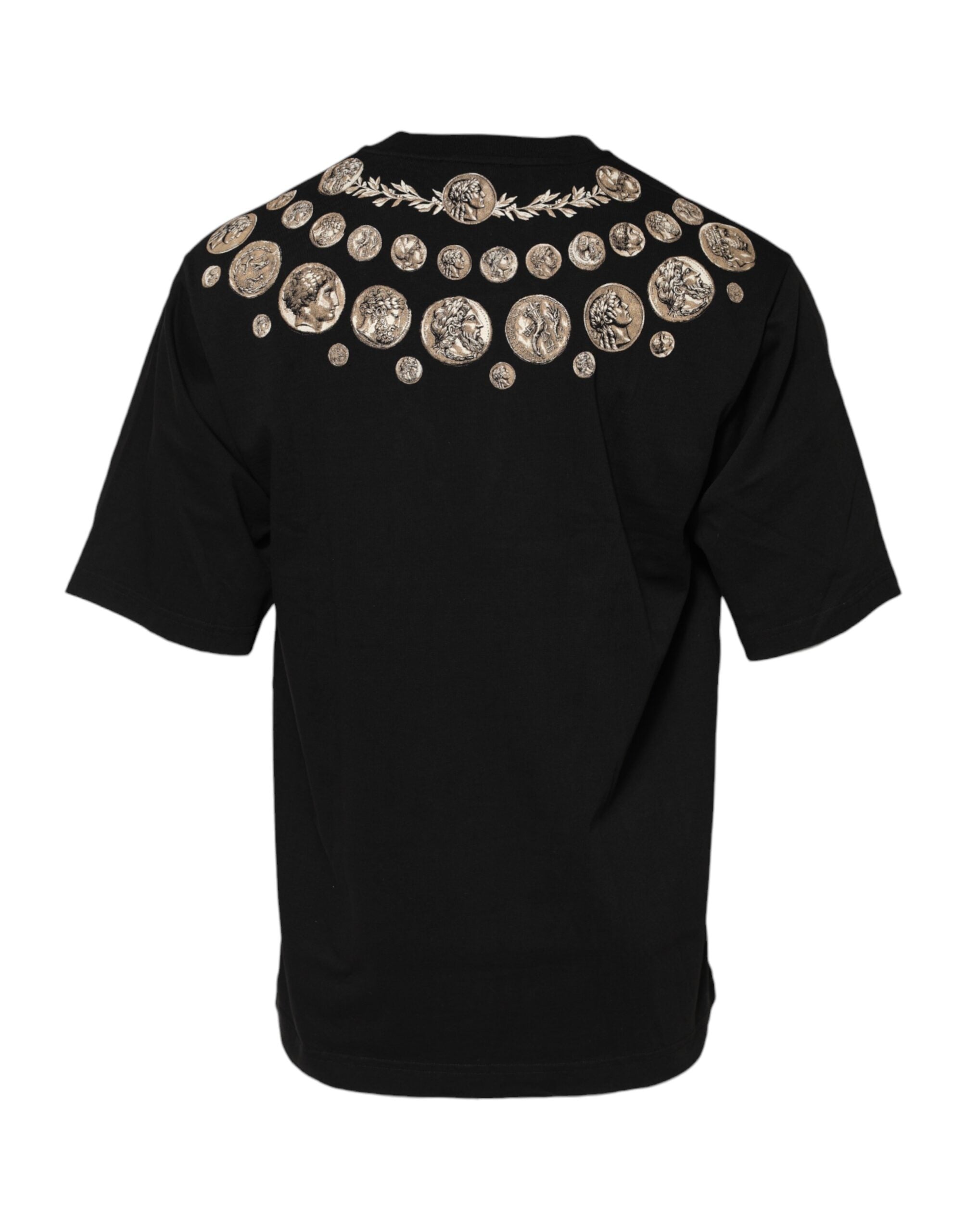 Dolce & Gabbana Black Coin Print Cotton Crew Neck T-shirt Dolce & Gabbana