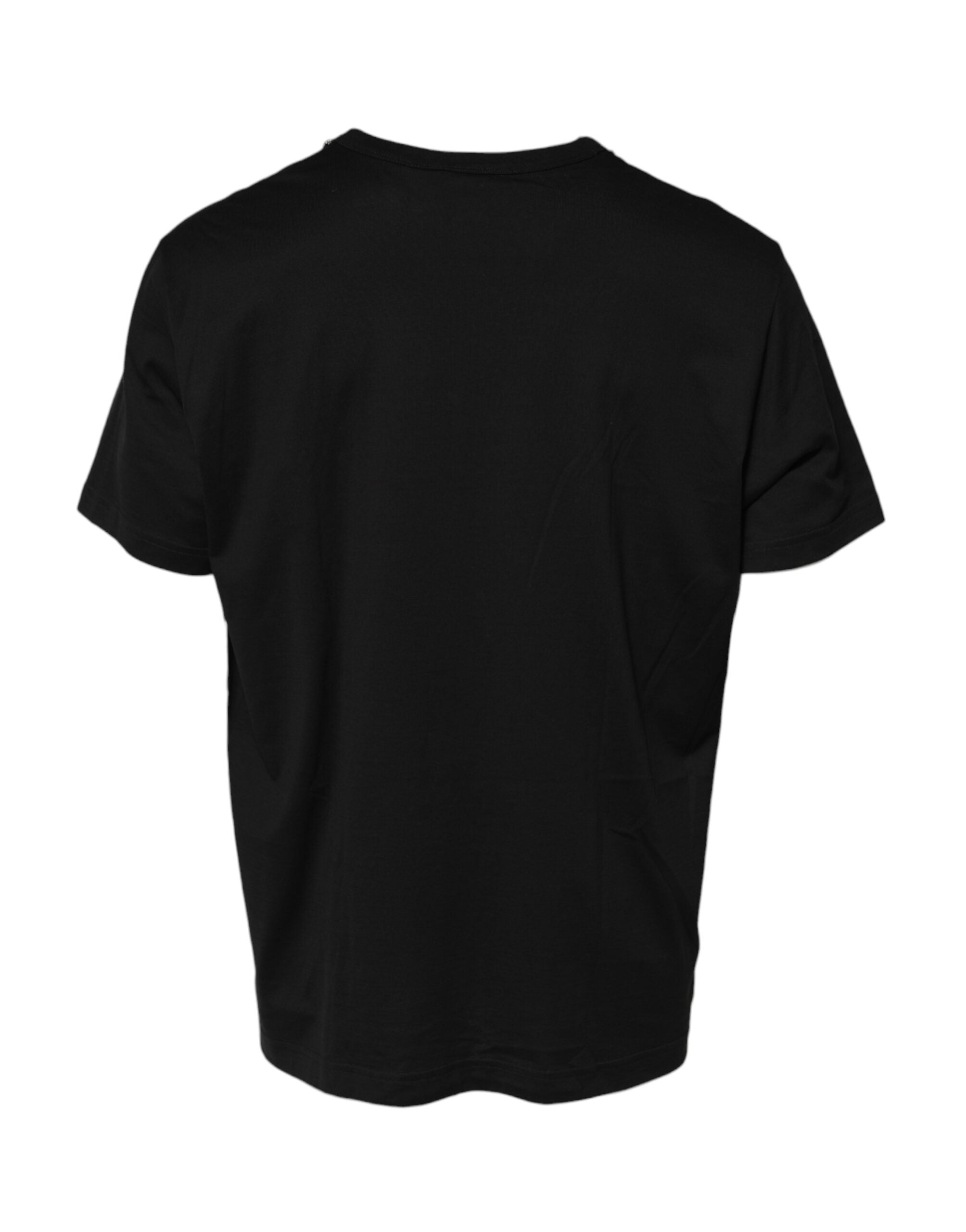 Dolce & Gabbana Black Chain Necklace Cotton Crewneck T-shirt Dolce & Gabbana