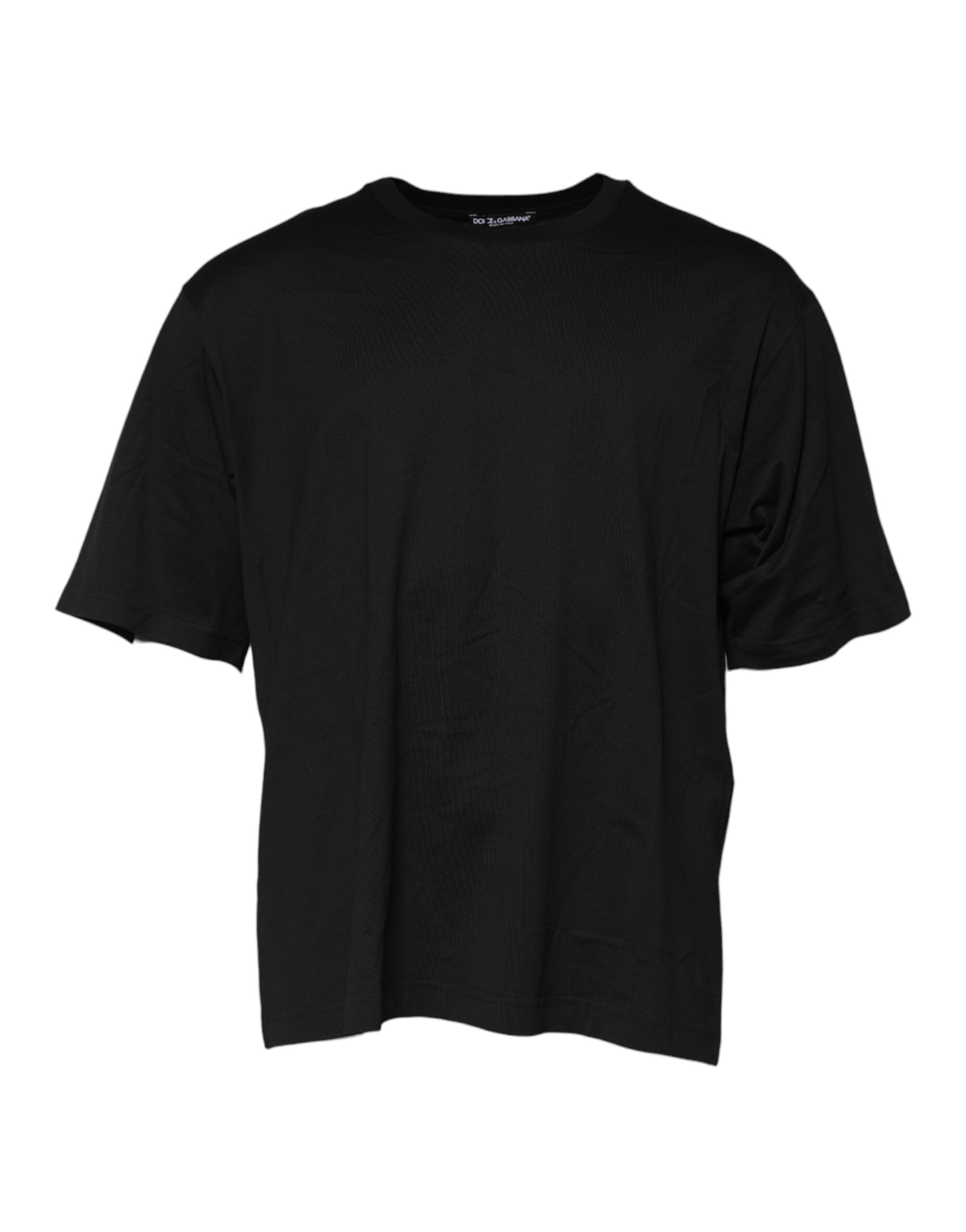Dolce & Gabbana Black Cotton Crew Neck Short Sleeves T-shirt Dolce & Gabbana