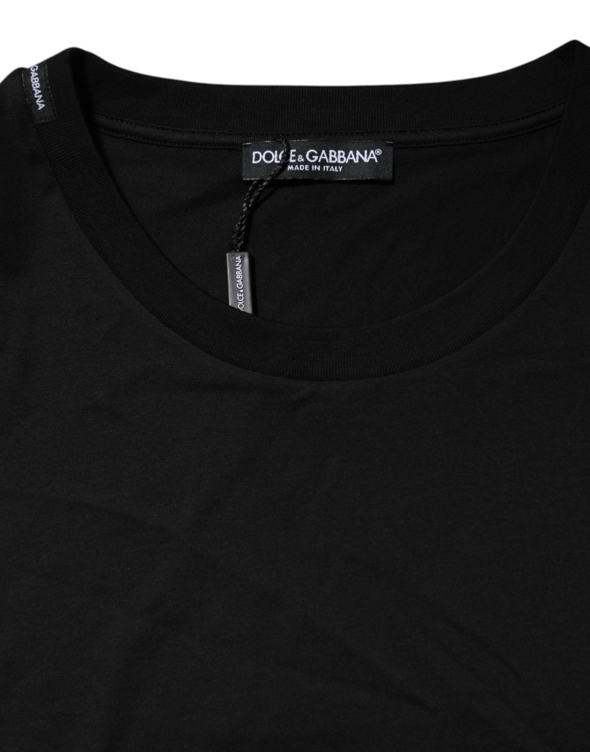 Dolce & Gabbana Black Cotton Crew Neck Short Sleeves T-shirt Dolce & Gabbana