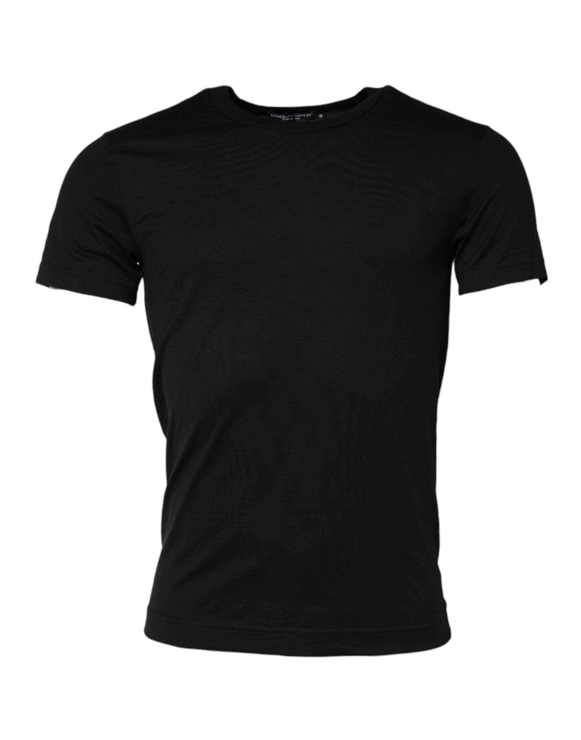 Dolce & Gabbana Black Cotton Crewneck Short Sleeves T-shirt Dolce & Gabbana