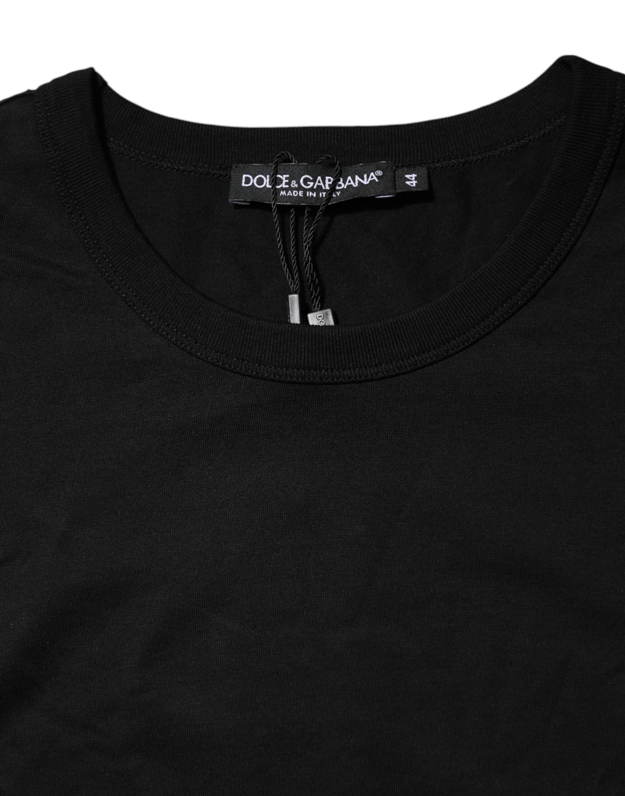 Dolce & Gabbana Black Cotton Crewneck Short Sleeves T-shirt Dolce & Gabbana