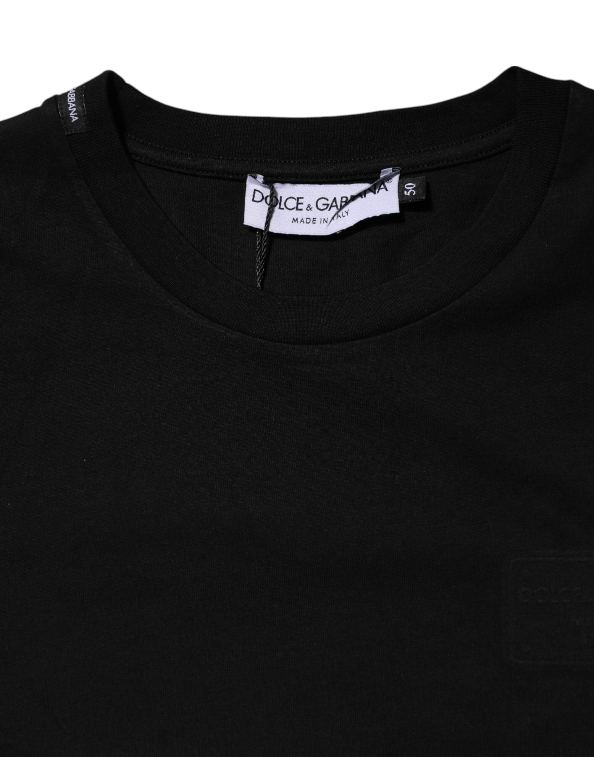 Dolce & Gabbana Black Cotton Crew Neck Short Sleeves T-shirt Dolce & Gabbana