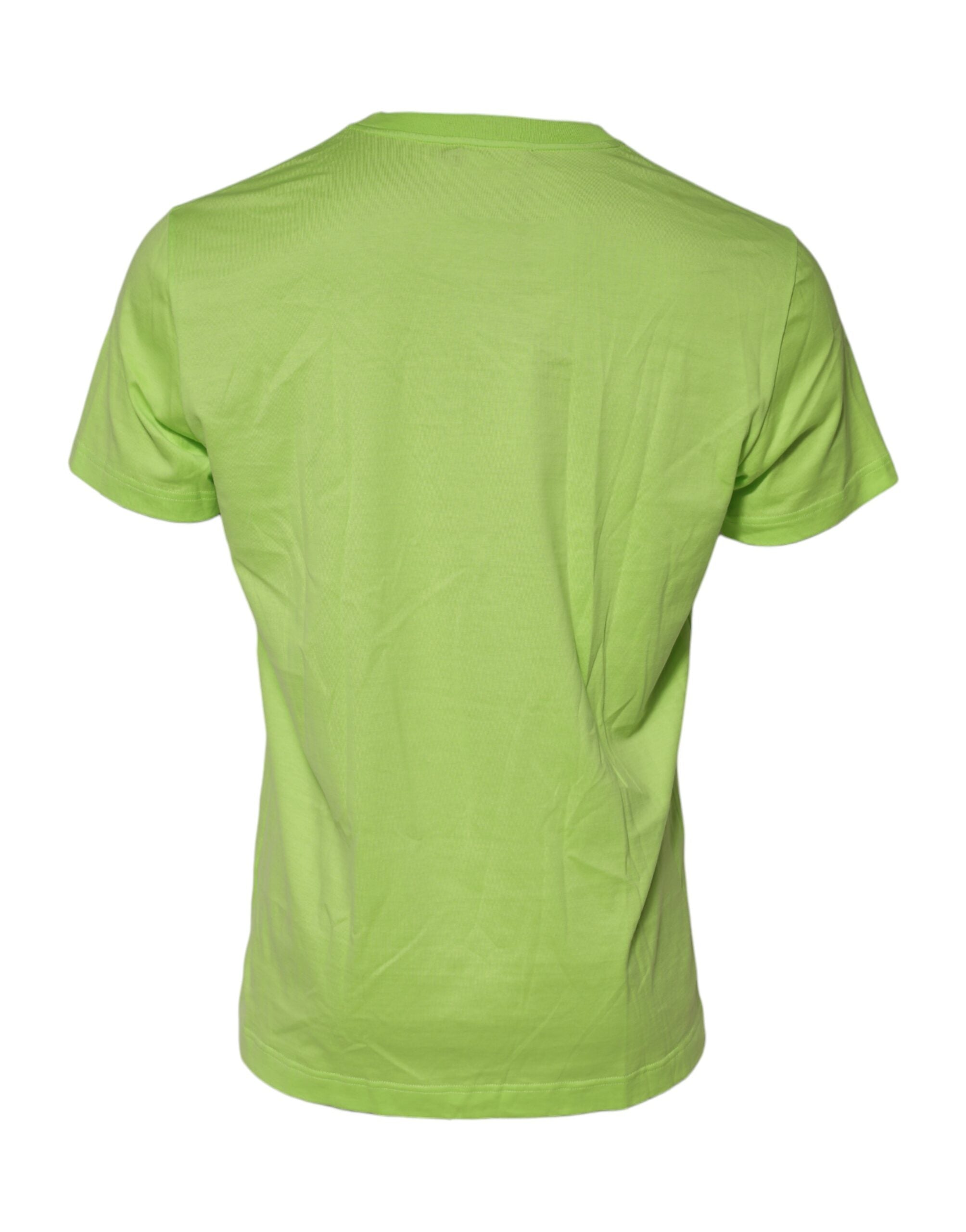 Dolce & Gabbana Green Embossed Logo Cotton Crew Neck T-shirt Dolce & Gabbana