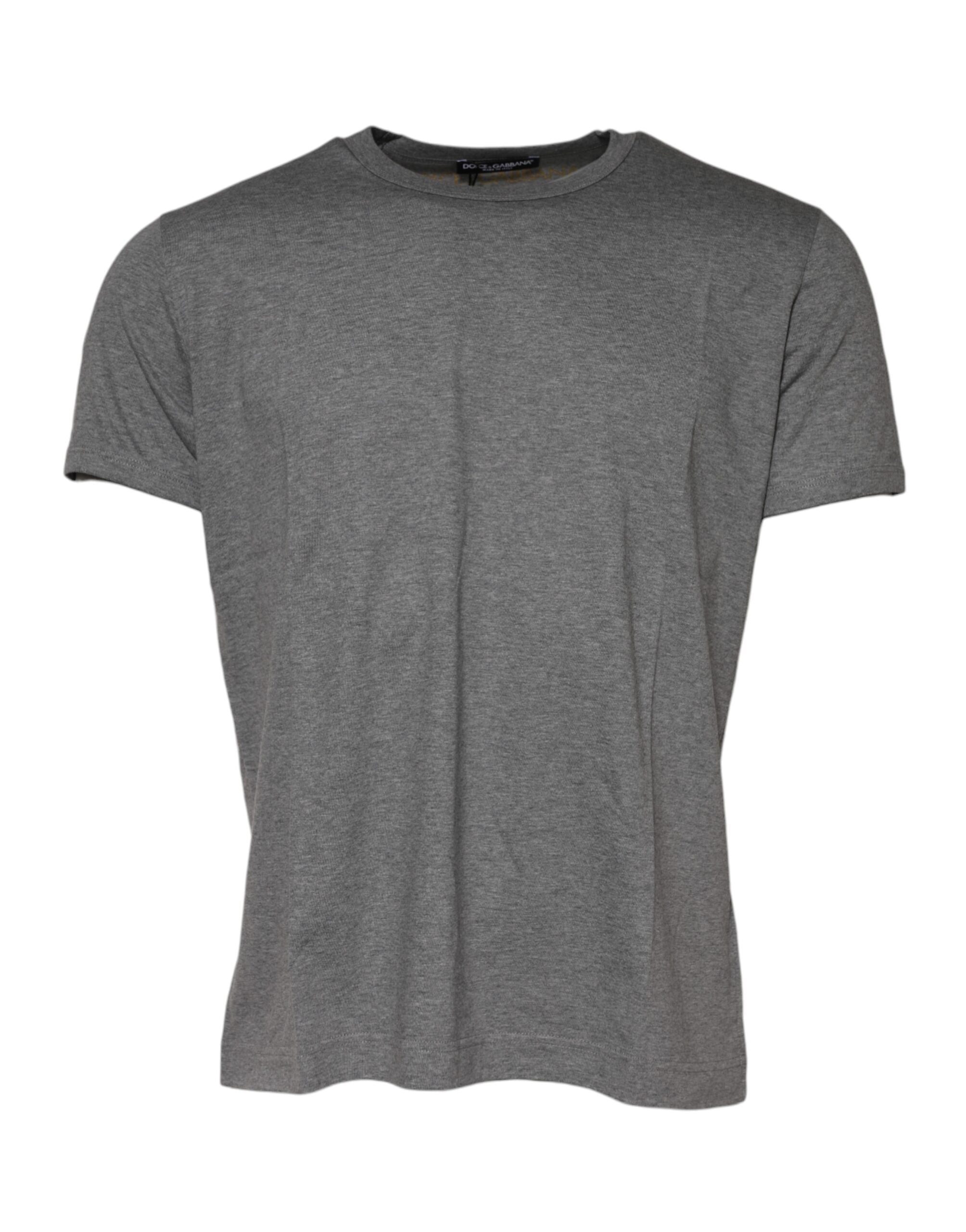 Dolce & Gabbana Gray Cotton Crew Neck Short Sleeves T-shirt Dolce & Gabbana