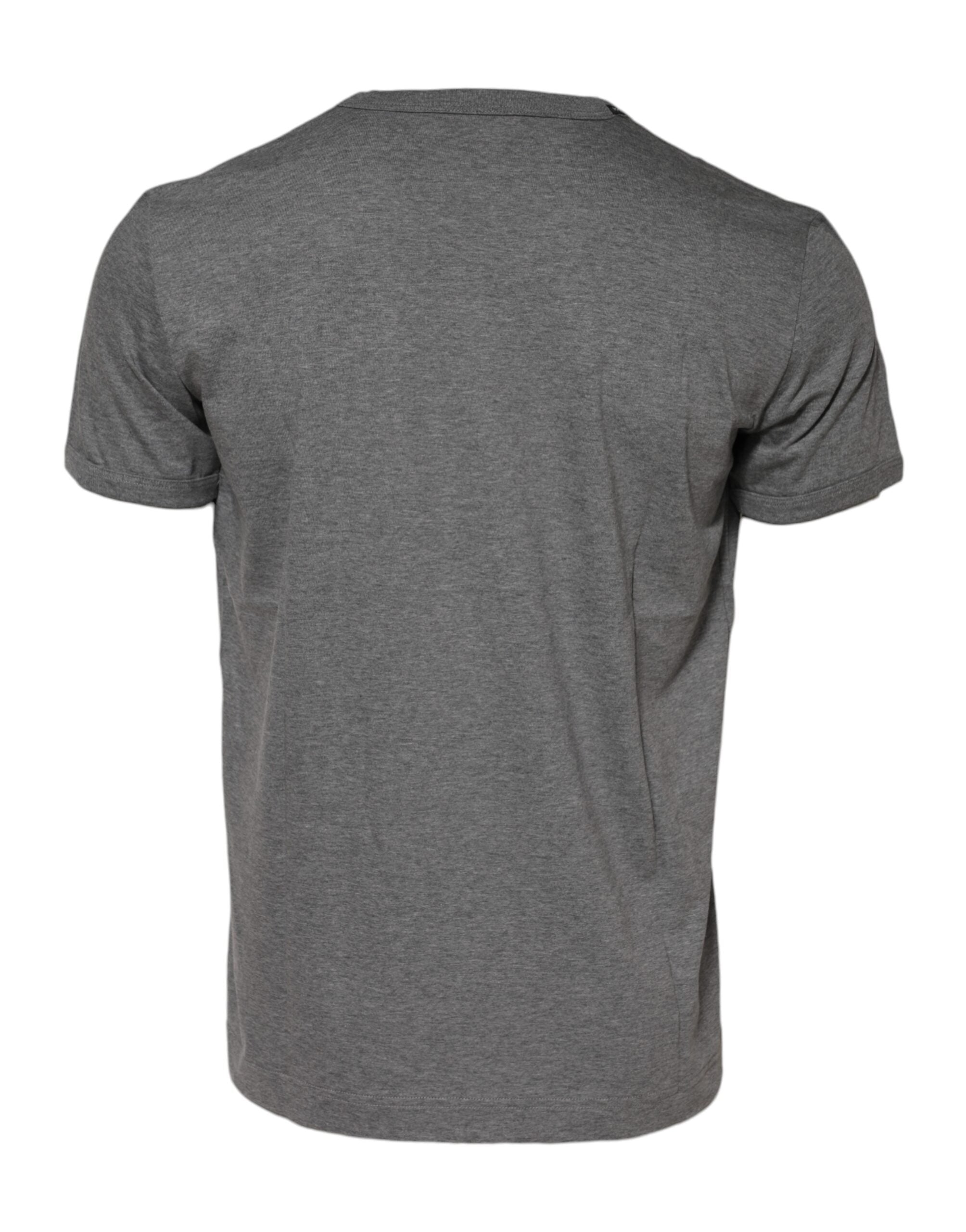 Dolce & Gabbana Gray Cotton Crew Neck Short Sleeves T-shirt Dolce & Gabbana