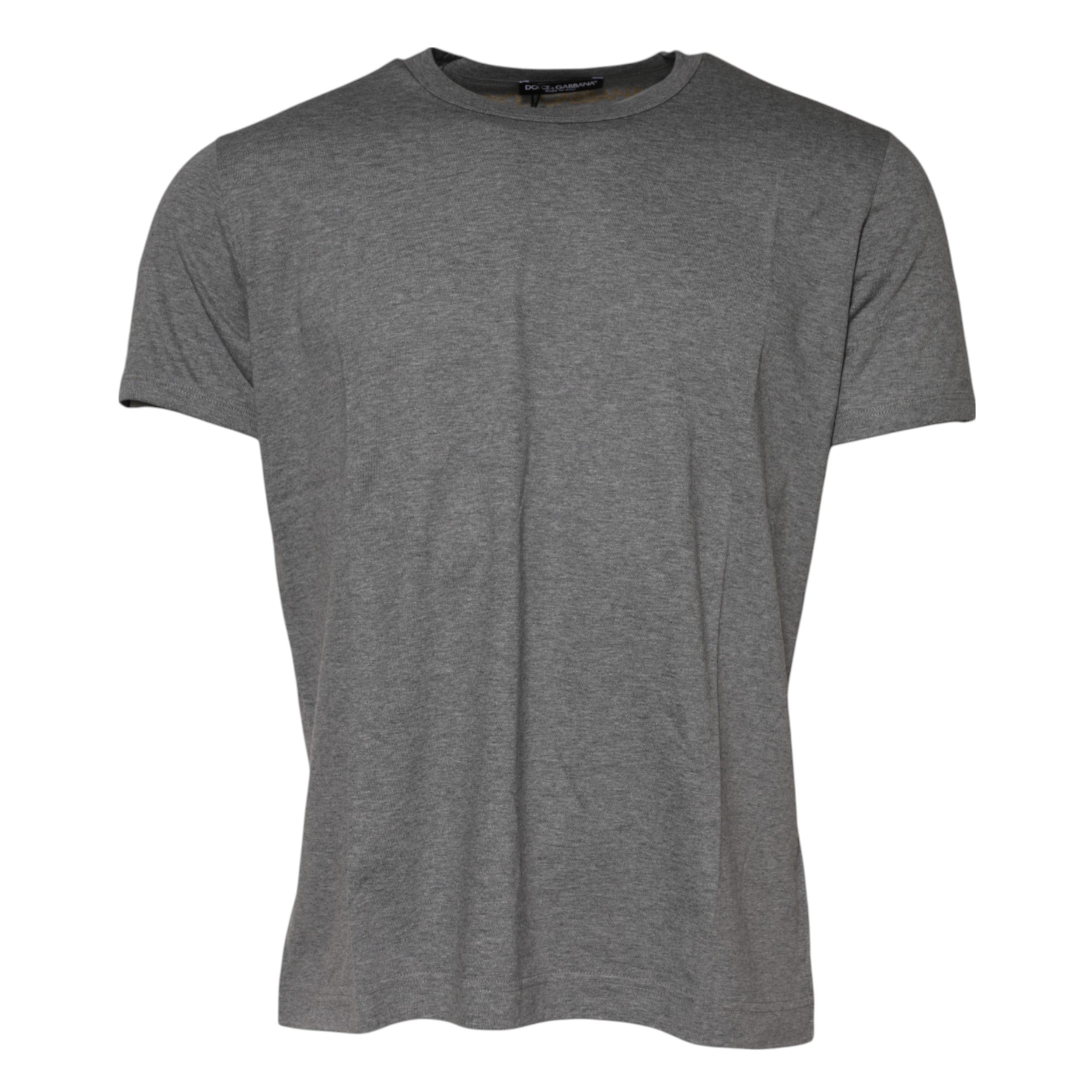 Dolce & Gabbana Gray Cotton Crew Neck Short Sleeves T-shirt Dolce & Gabbana