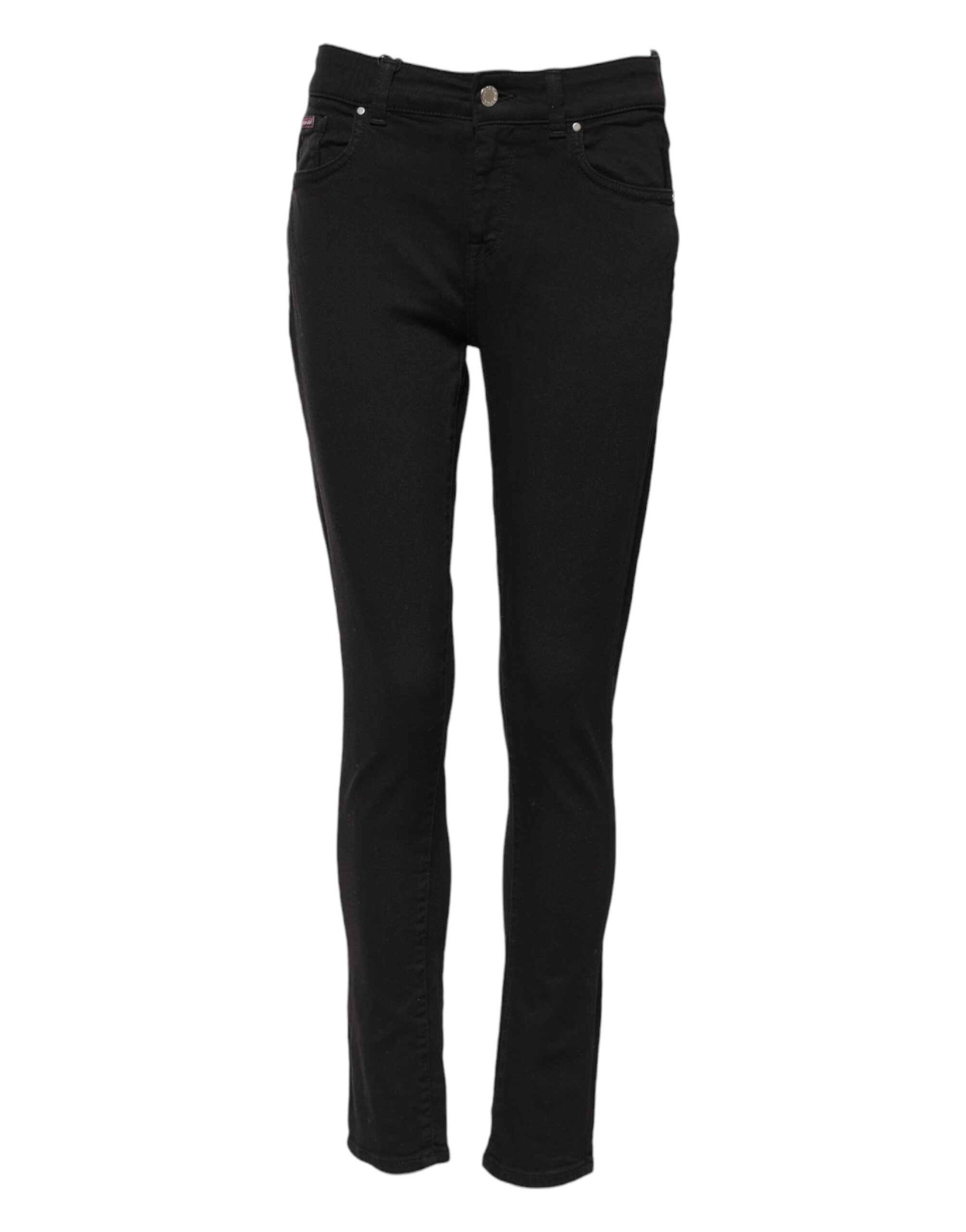 Dolce & Gabbana Black Cotton Skinny Mid Waist Denim Jeans Dolce & Gabbana