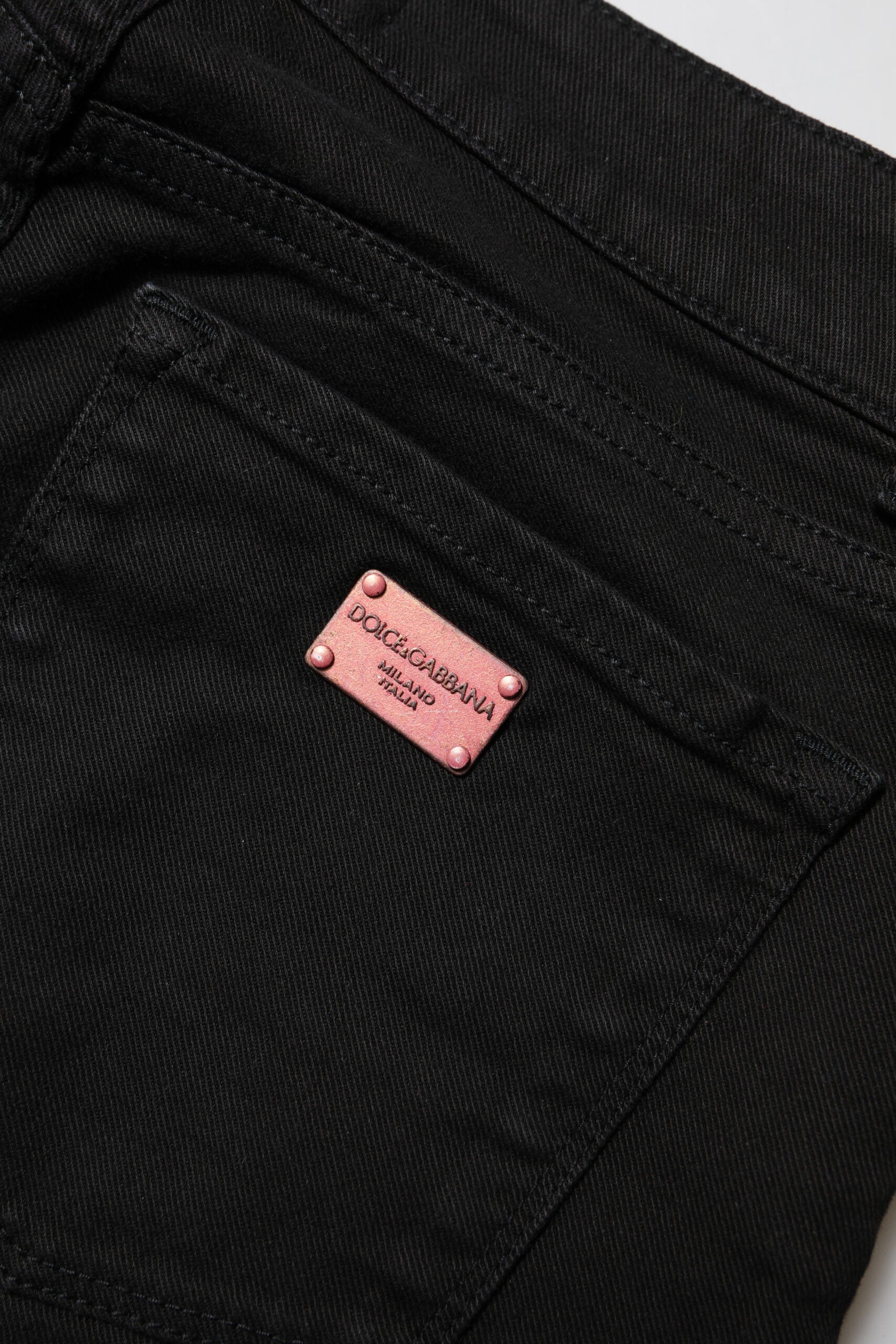 Dolce & Gabbana Black Cotton Skinny Mid Waist Denim Jeans Dolce & Gabbana