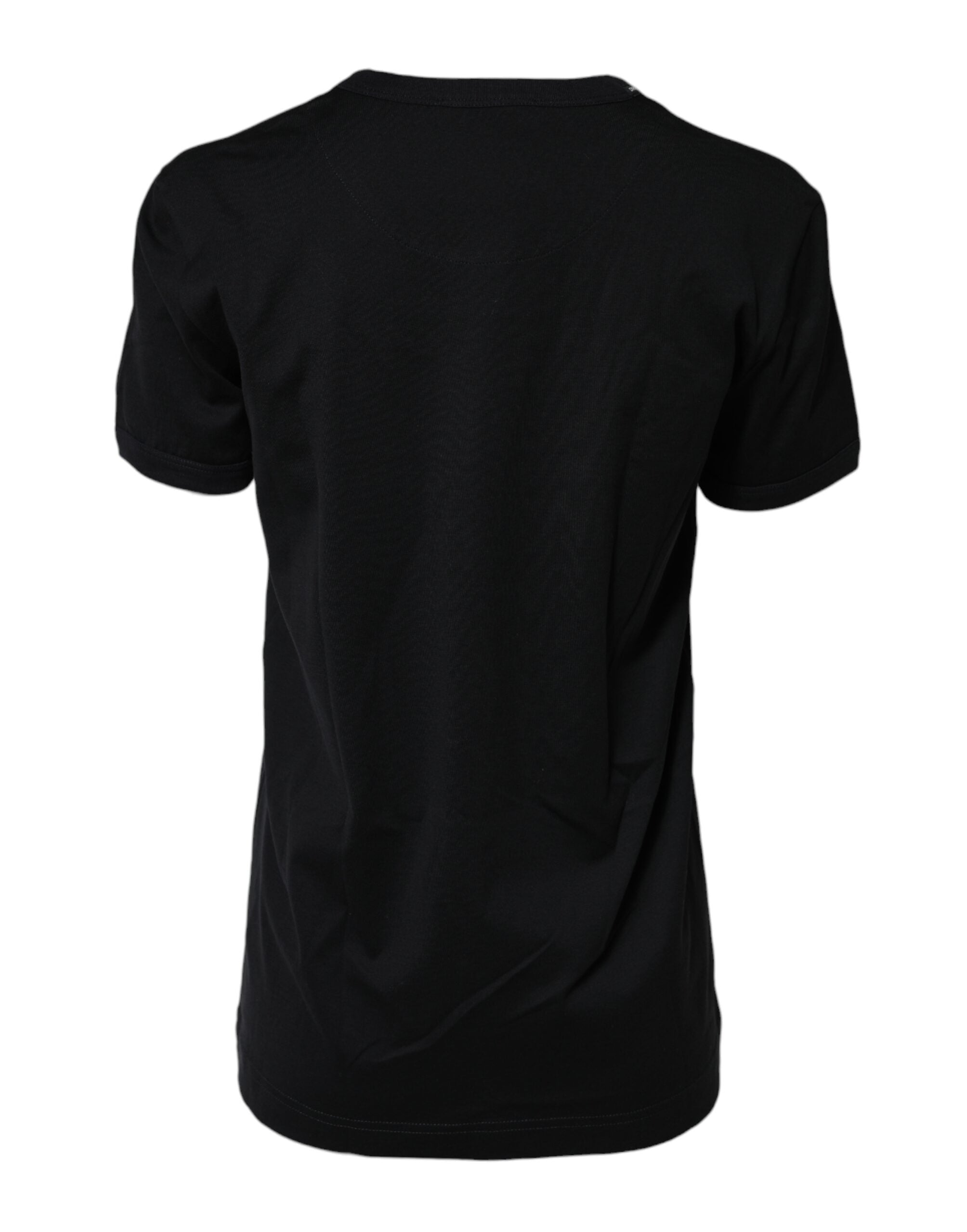 Dolce & Gabbana Black Cotton DG Print Short Sleeve Top T-shirt Dolce & Gabbana