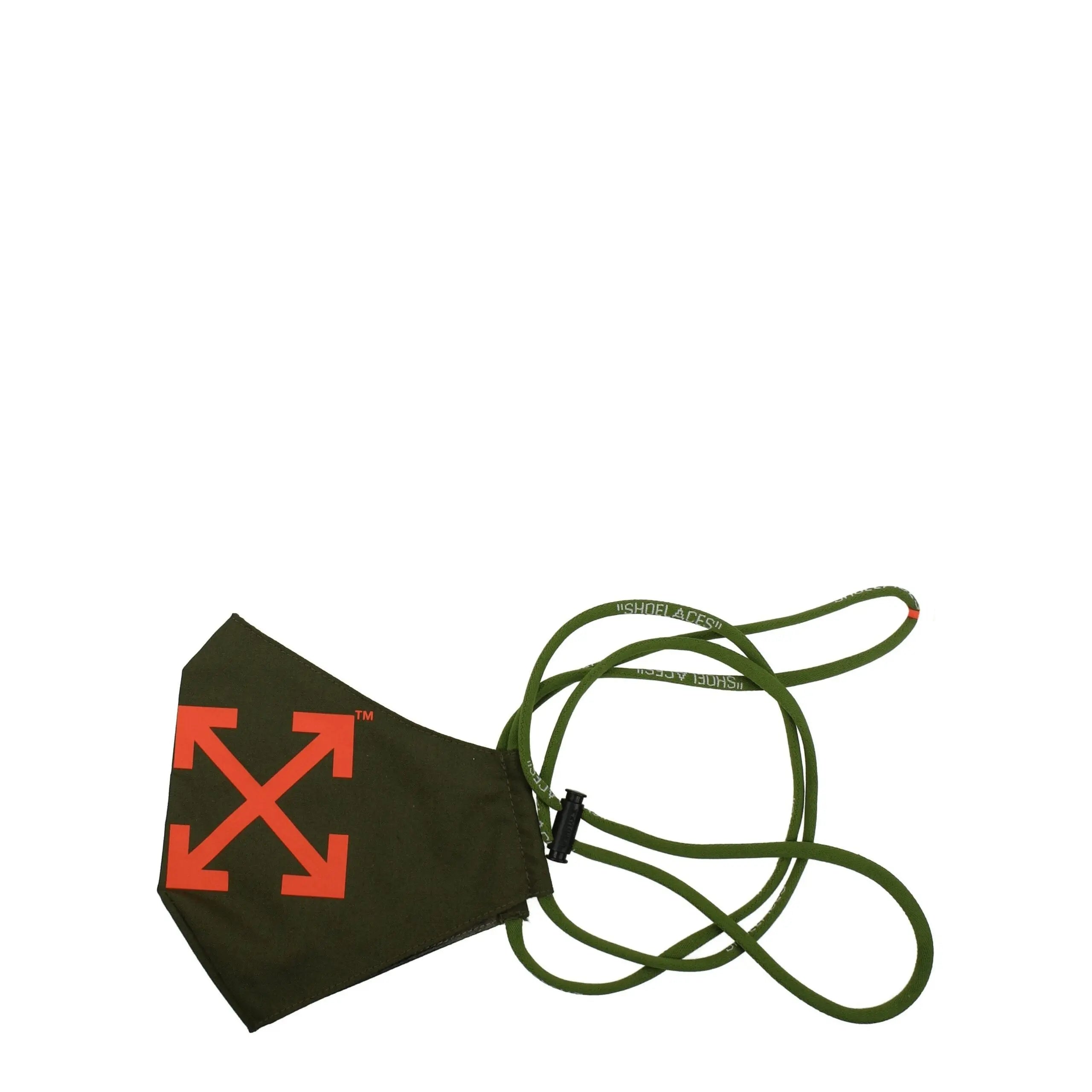 Off-White Green Polyester Facemask Off-White