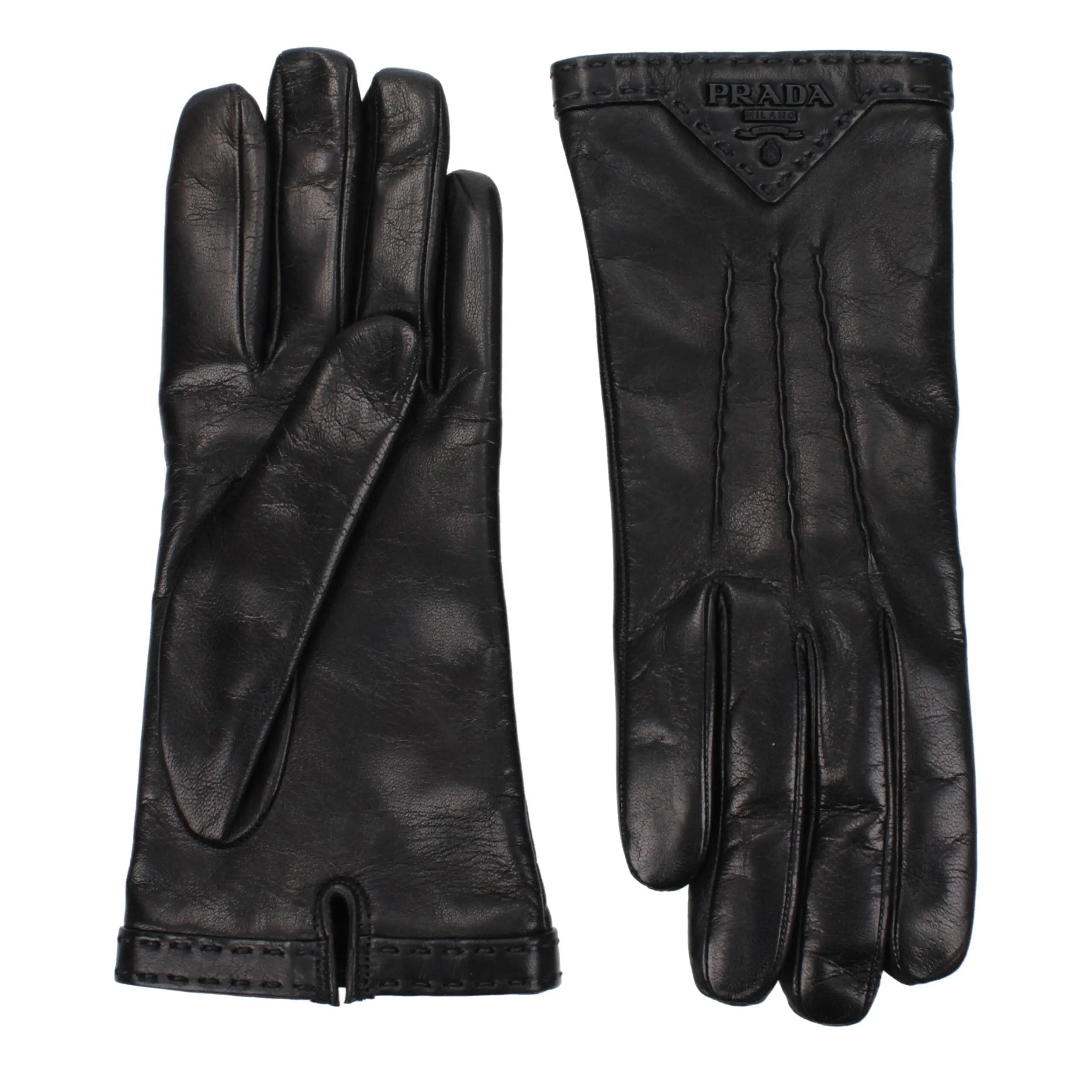 Prada Black Leather Gloves Prada