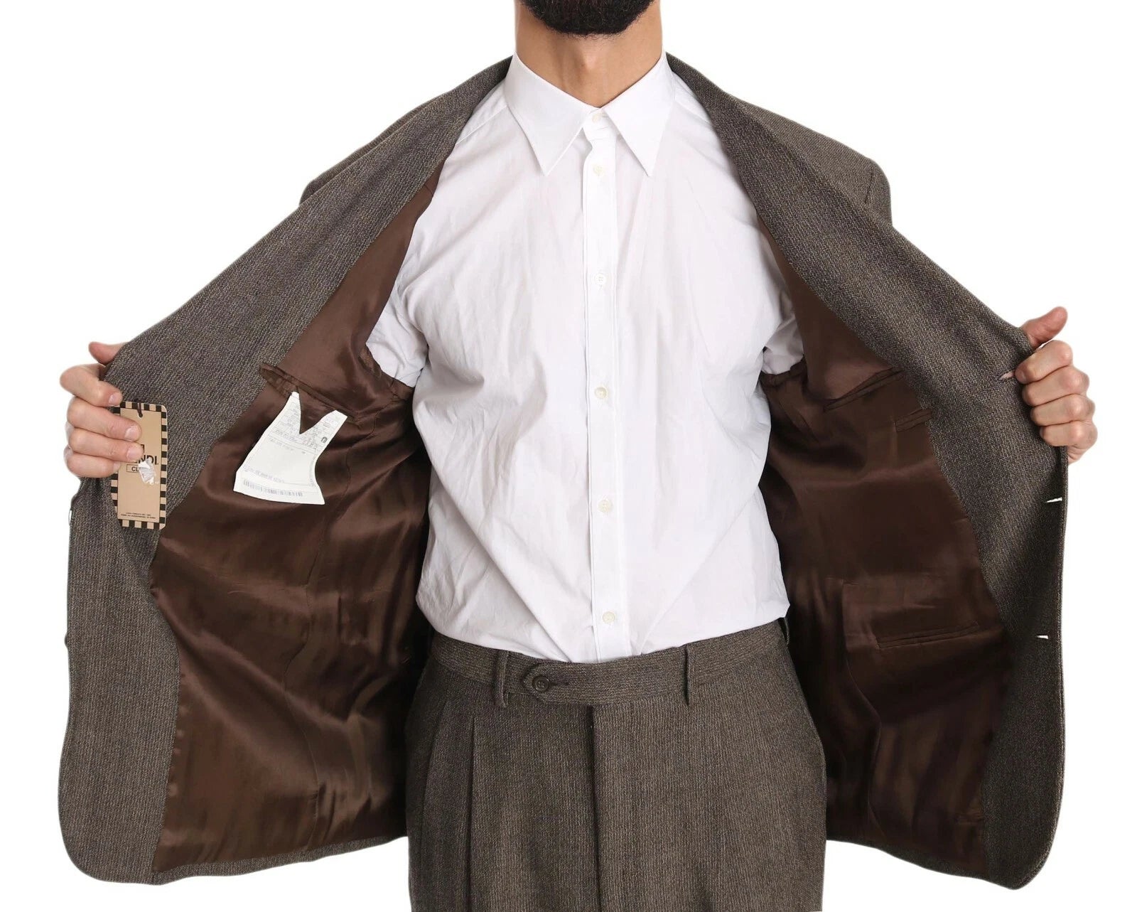Dolce & Gabbana Brown Single Breasted Wool Suit Dolce & Gabbana