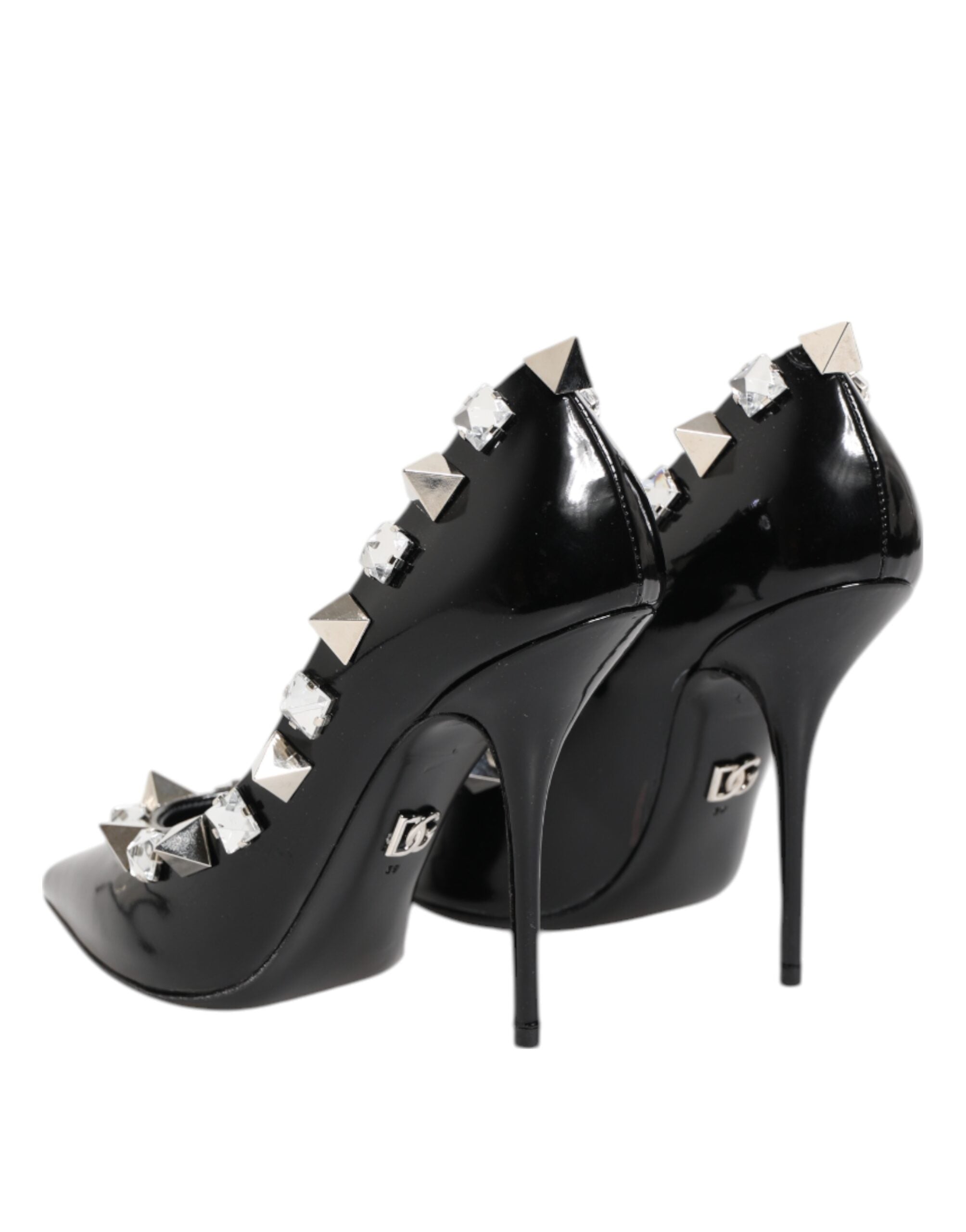 Dolce & Gabbana Black Crystals Studs Stiletto Pumps Shoes Dolce & Gabbana