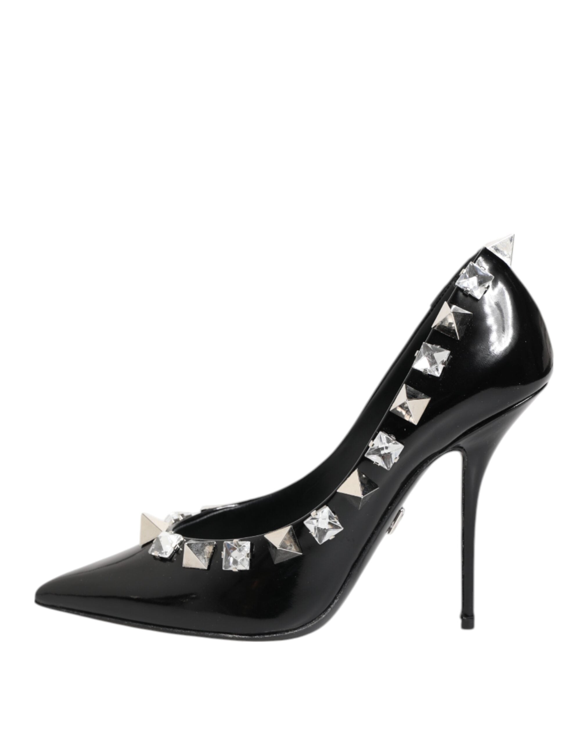 Dolce & Gabbana Black Crystals Studs Stiletto Pumps Shoes Dolce & Gabbana