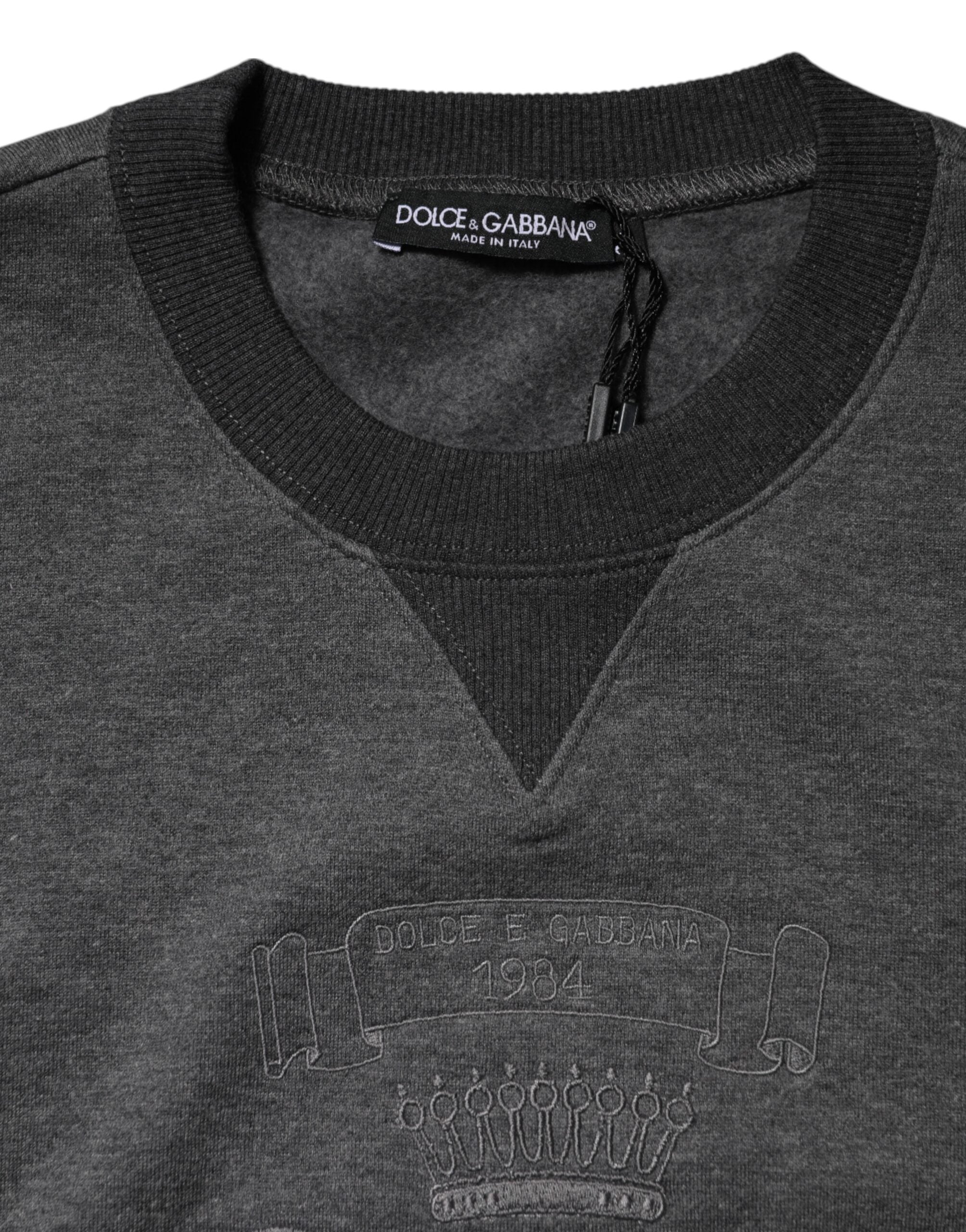 Dolce & Gabbana Gray DG Logo Embroidered Pullover Sweater Dolce & Gabbana