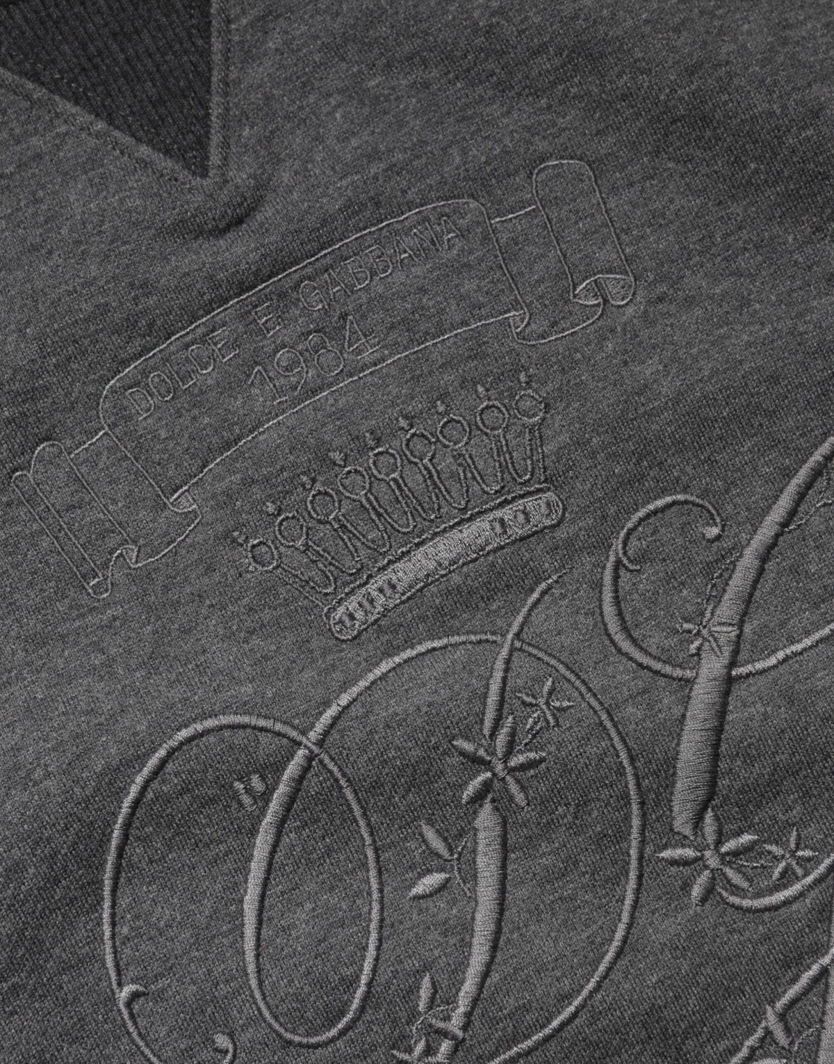 Dolce & Gabbana Gray DG Logo Embroidered Pullover Sweater