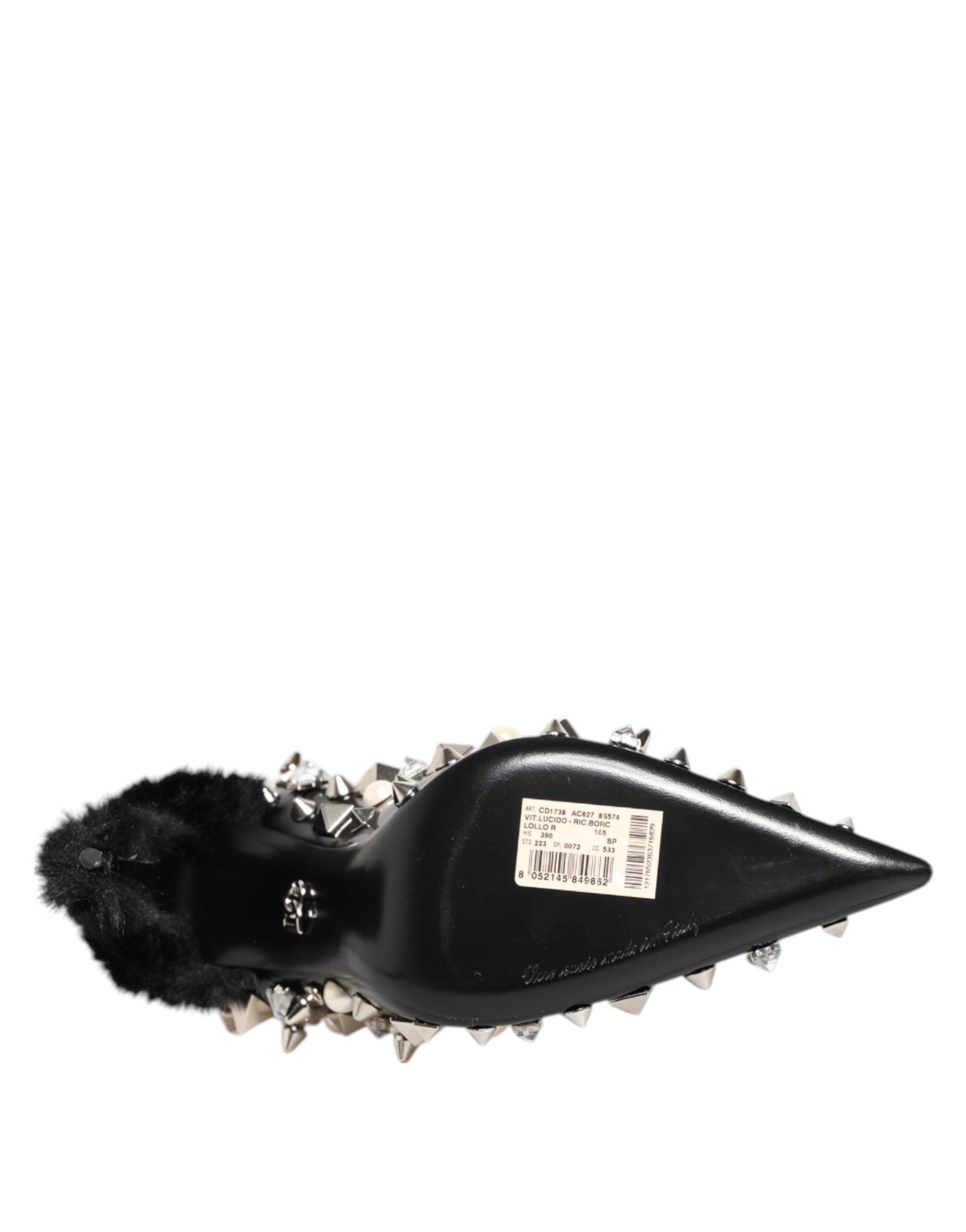 Dolce & Gabbana Black Crystals Studs Stiletto Pumps Shoes Dolce & Gabbana