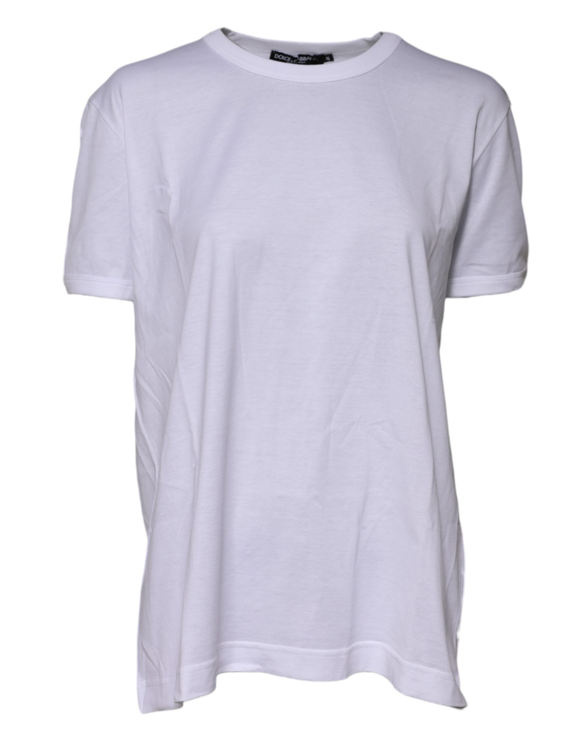 Dolce & Gabbana White Cotton Goodluck 2022 Crew Neck T-shirt Dolce & Gabbana