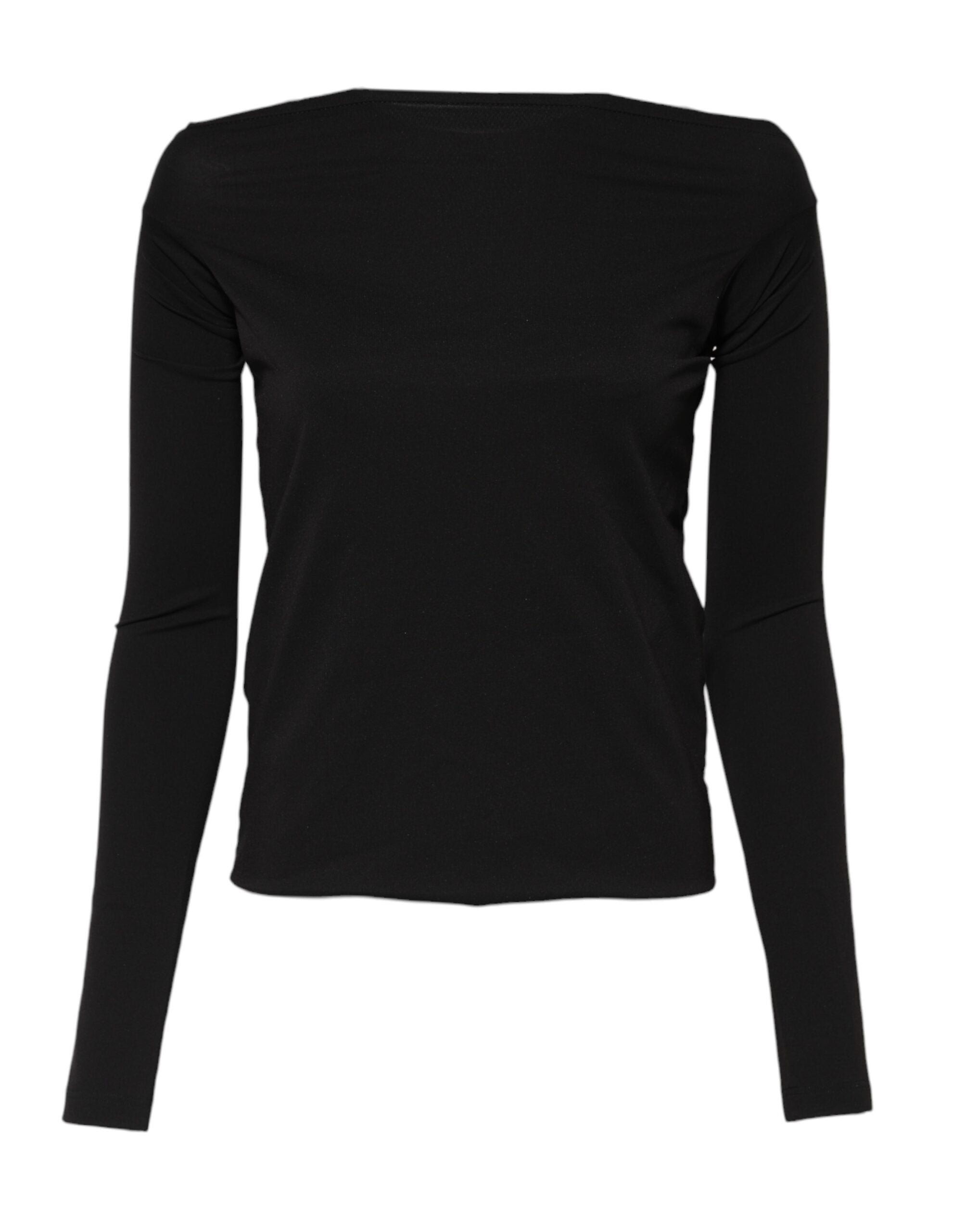 Dolce & Gabbana Black Wool Shrug Crew Neck Pullover Sweater Dolce & Gabbana