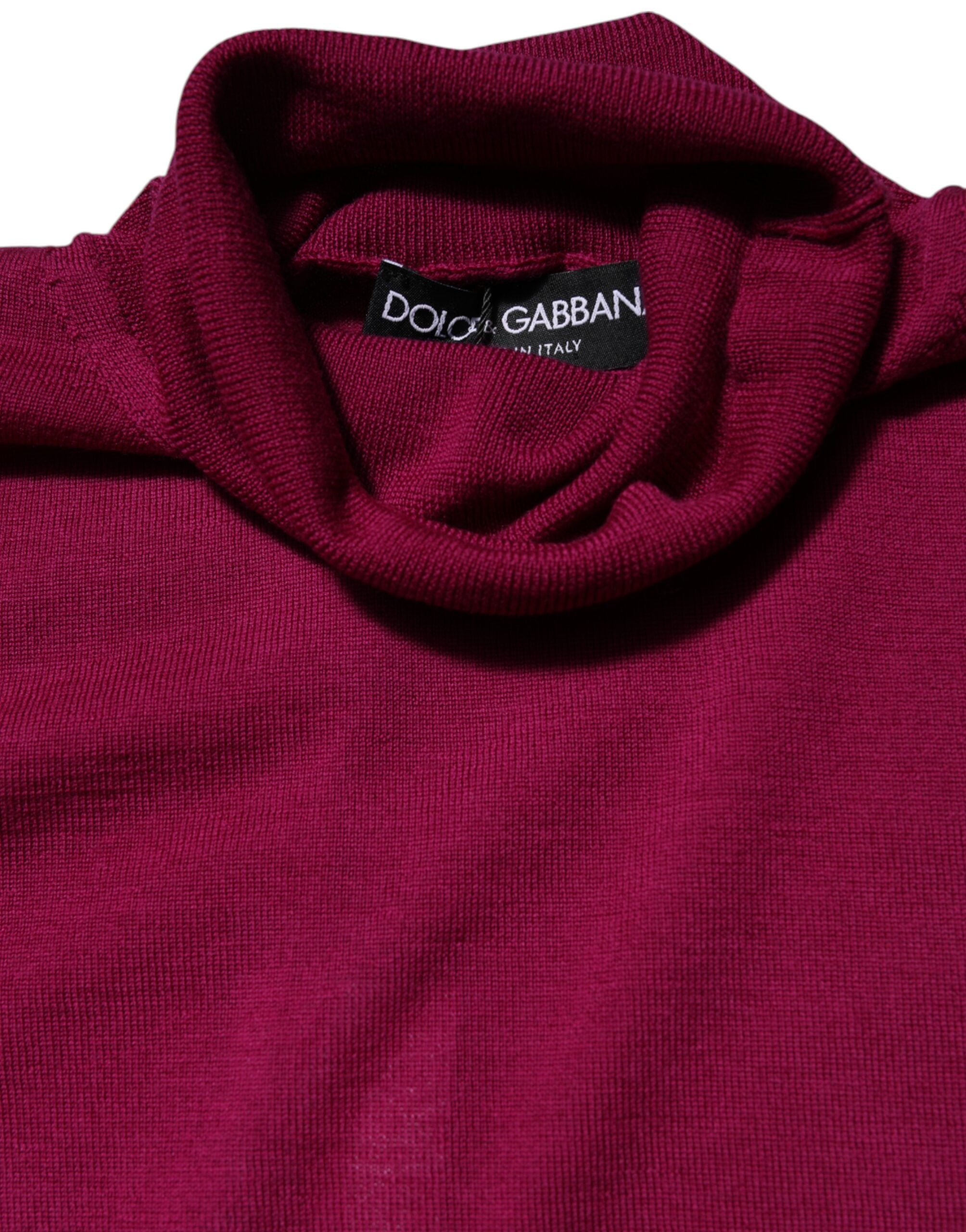 Dolce & Gabbana Fuchsia Wool Long Sleeves Turtleneck Sweater Dolce & Gabbana