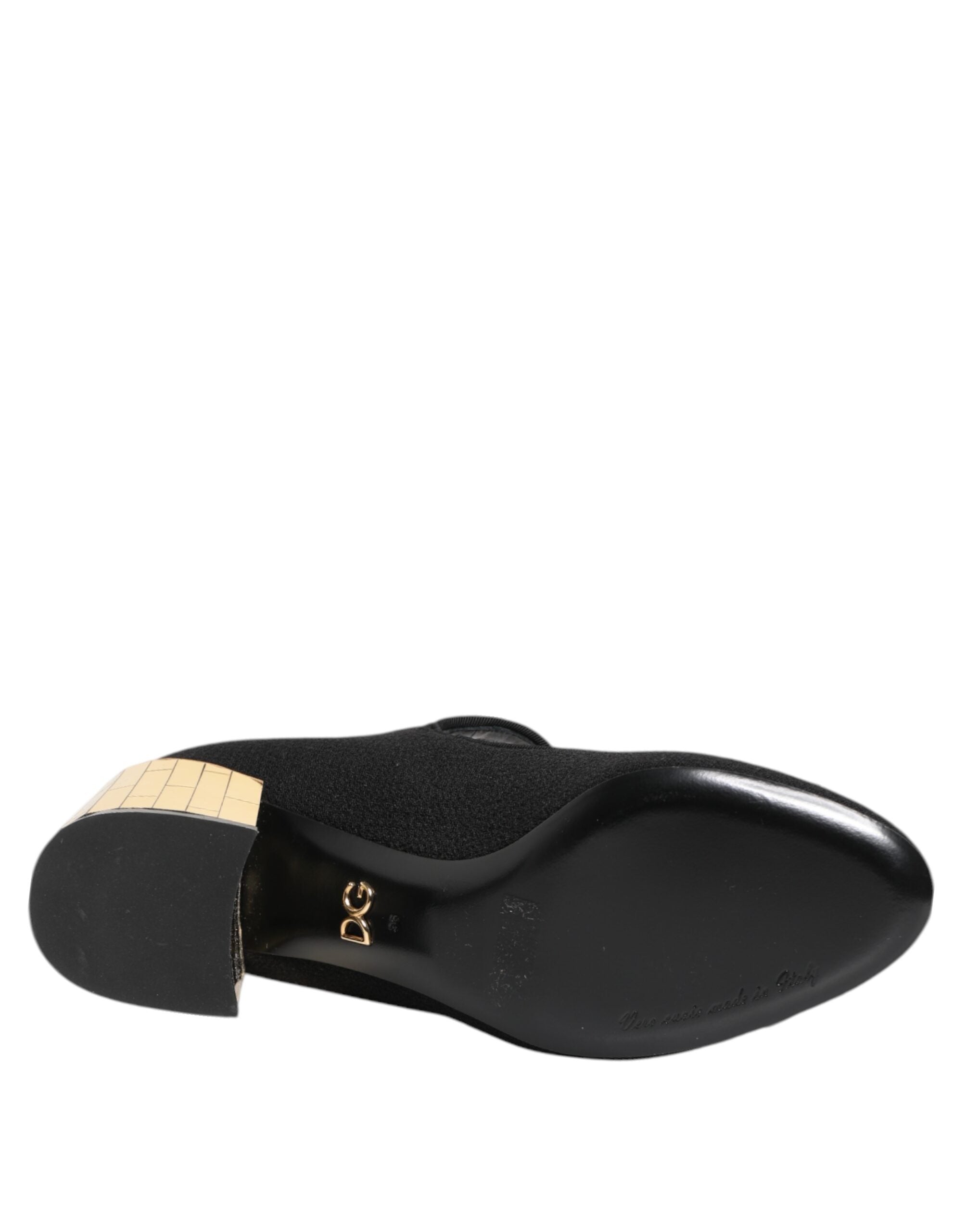 Dolce & Gabbana Black Flower Crystal Embellished Mary Jane Shoes Dolce & Gabbana