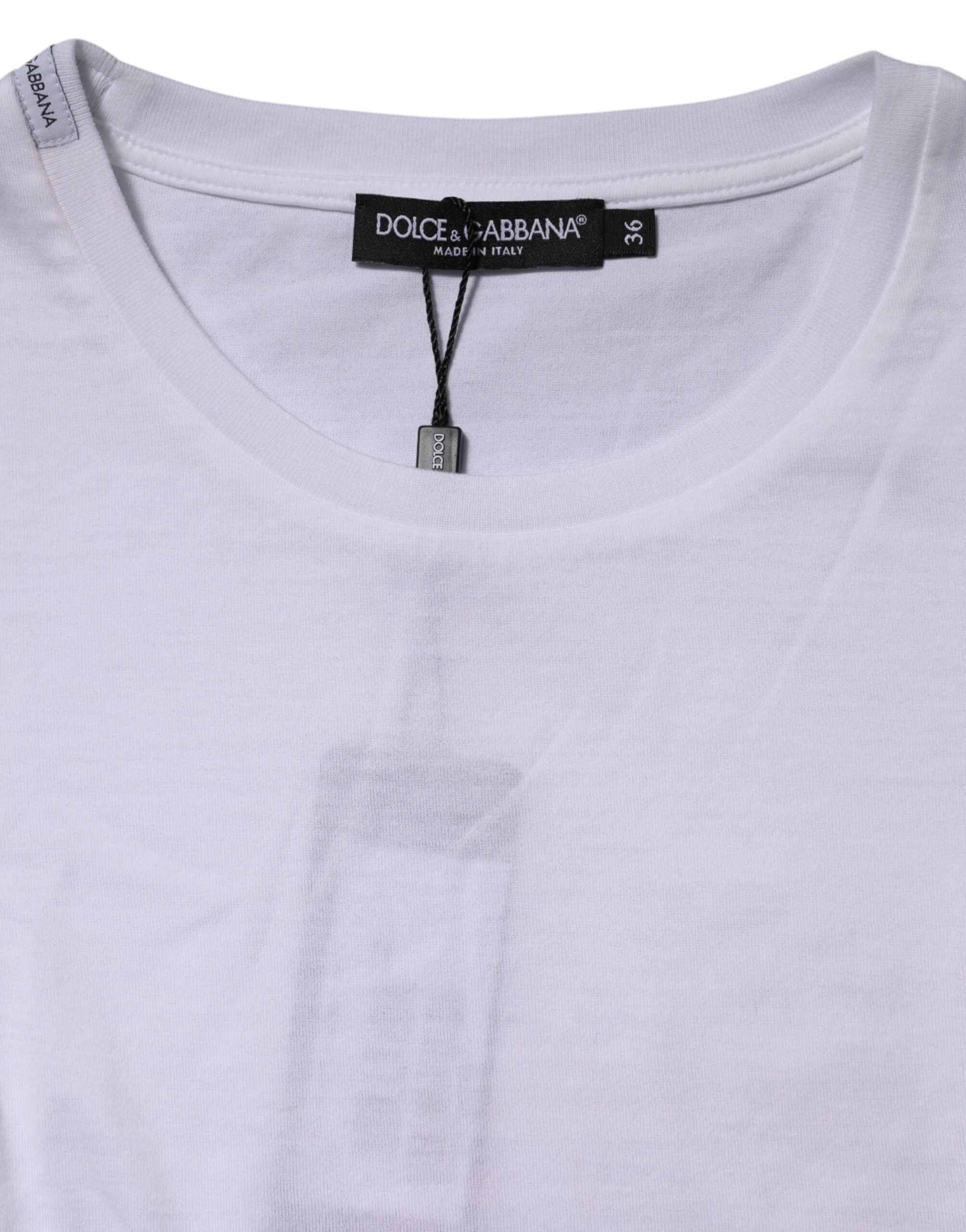 Dolce & Gabbana White Cotton Crew Neck Short Sleeves T-shirt Dolce & Gabbana
