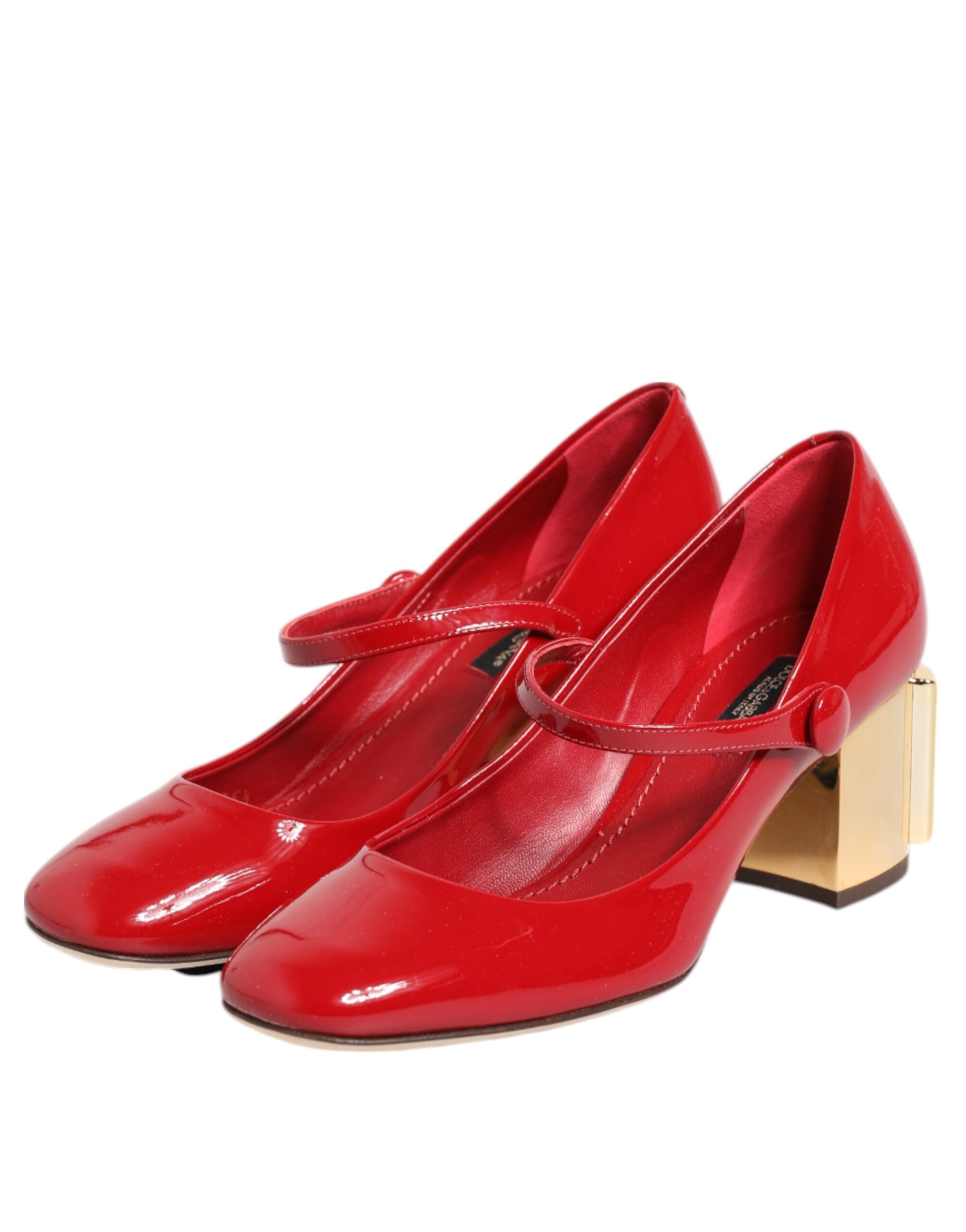 Dolce & Gabbana Red Leather DG Logo Heels Sandals Shoes Dolce & Gabbana
