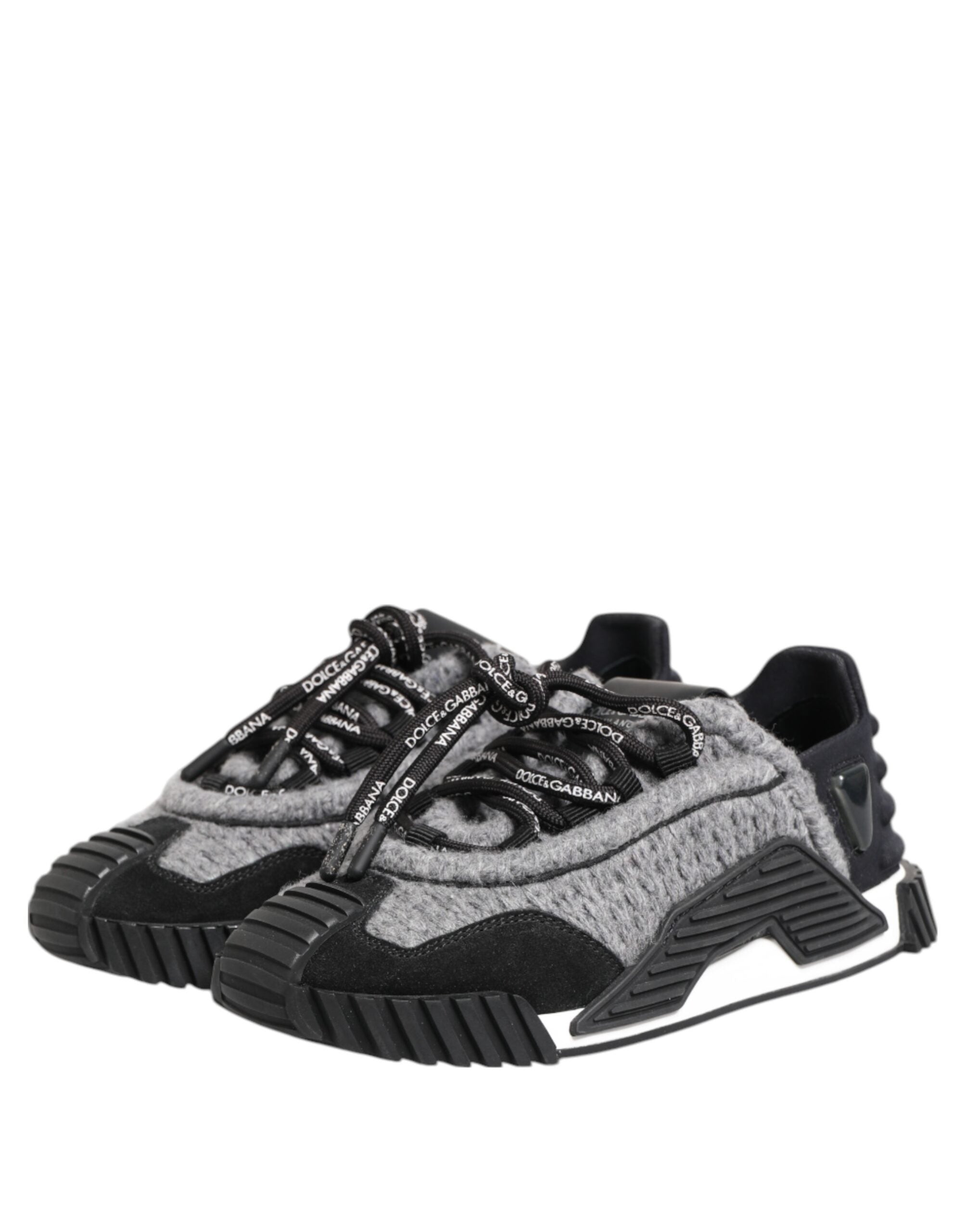 Dolce & Gabbana Black Gray NS1 Low Top Sneakers Shoes Dolce & Gabbana