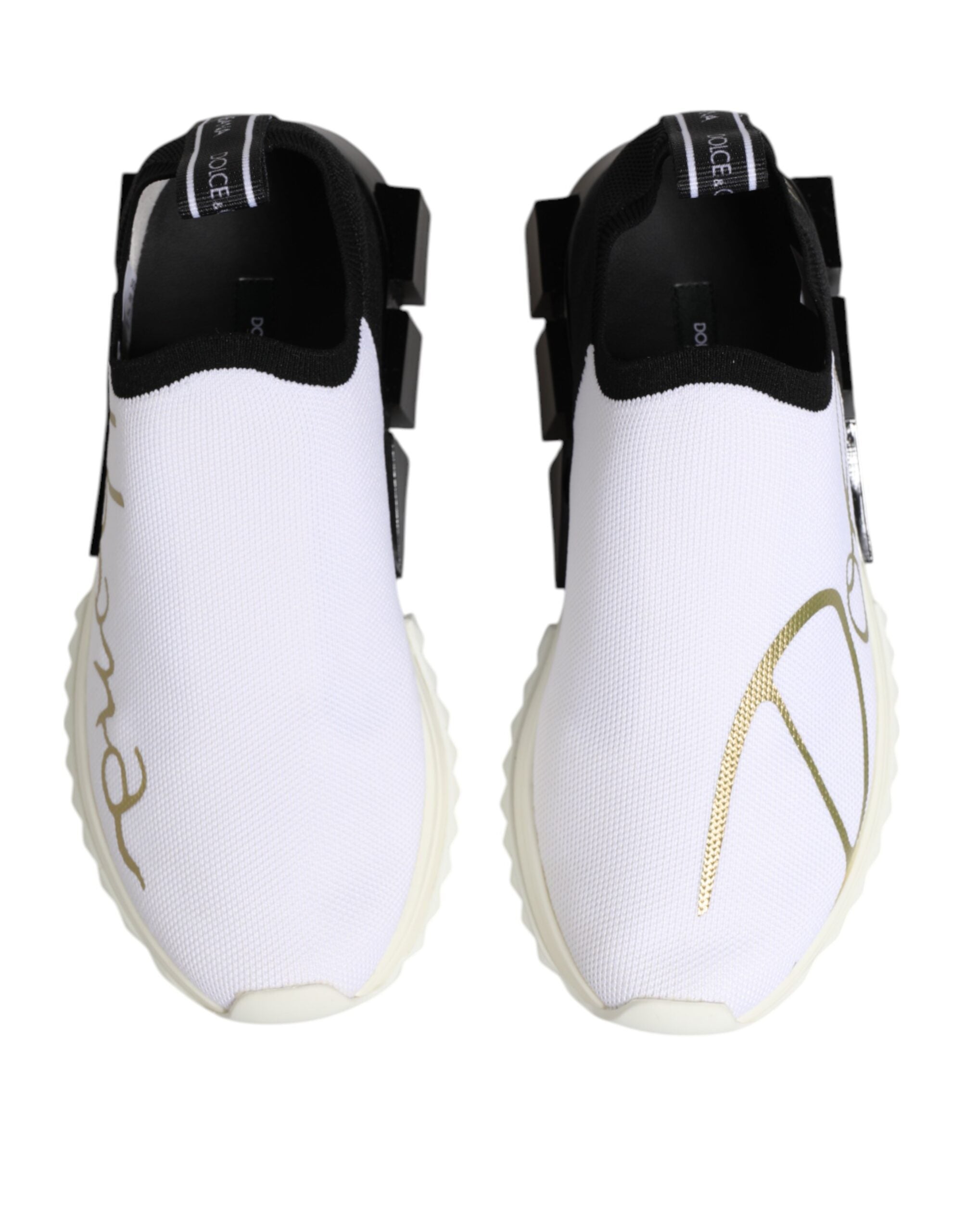 Dolce & Gabbana White Black Low Top Sorrento Sneakers Shoes Dolce & Gabbana