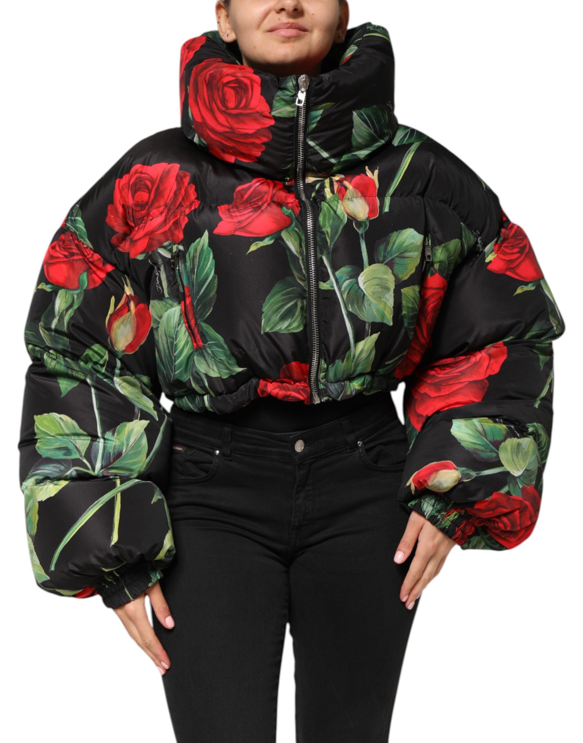 Dolce & Gabbana Multicolor Floral Puffer Coat Full Zip Jacket Dolce & Gabbana