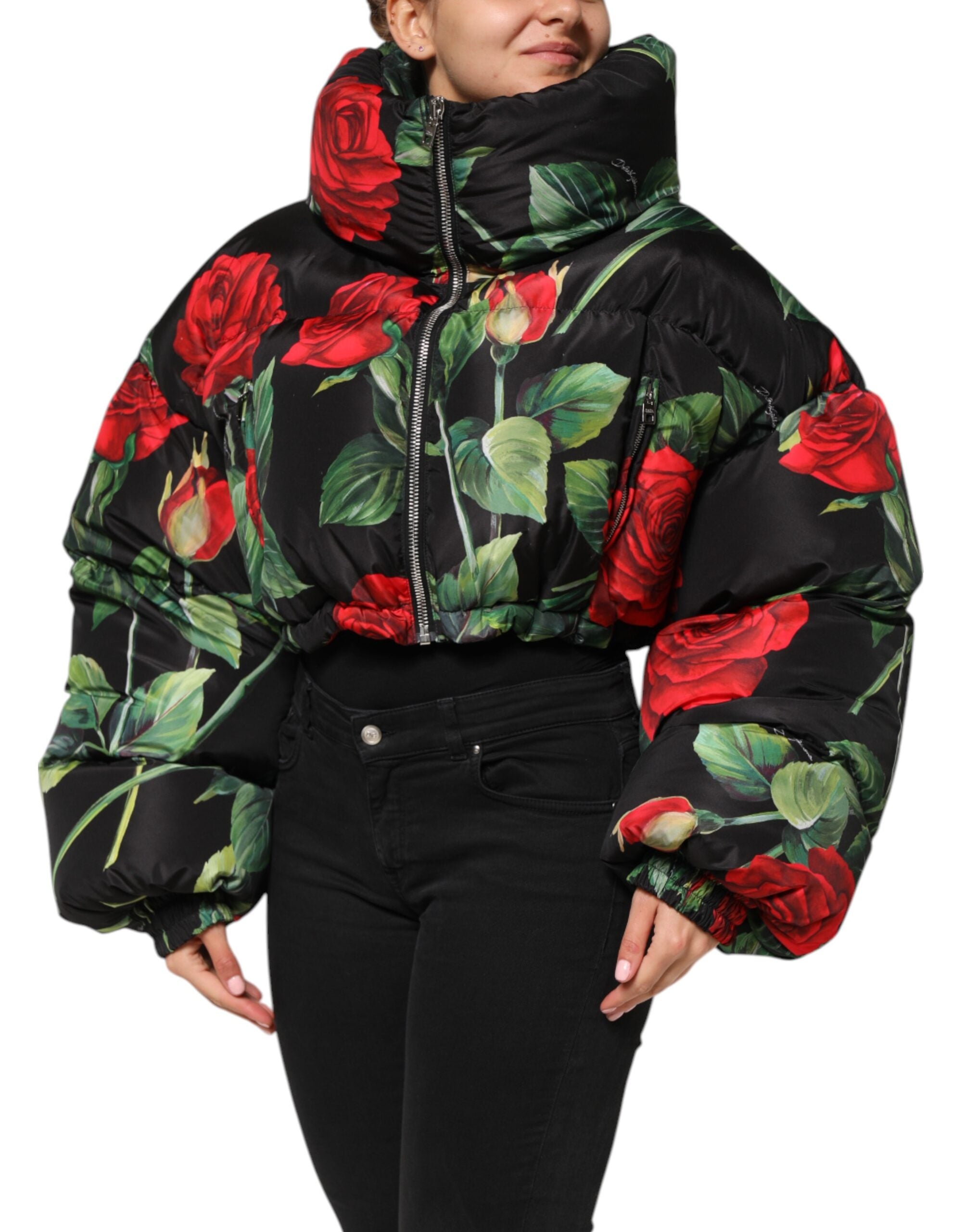 Dolce & Gabbana Multicolor Floral Puffer Coat Full Zip Jacket Dolce & Gabbana