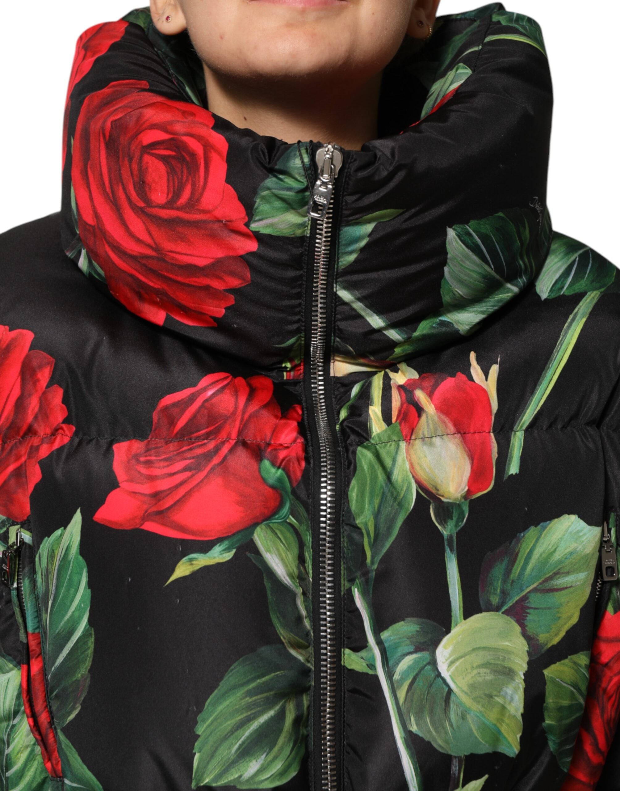 Dolce & Gabbana Multicolor Floral Puffer Coat Full Zip Jacket Dolce & Gabbana