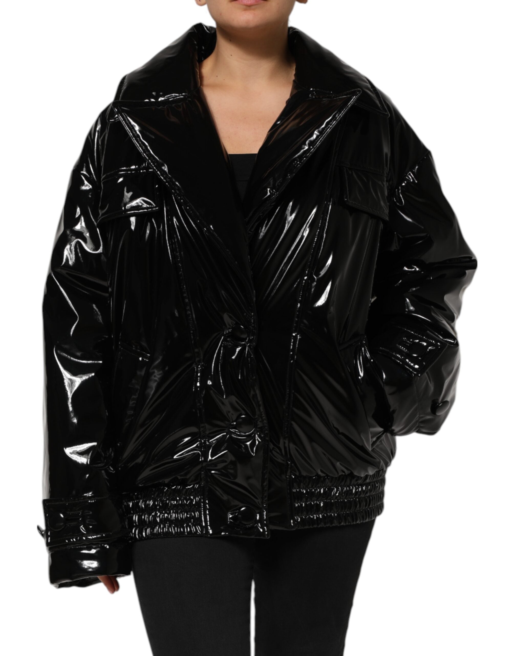 Dolce & Gabbana Polyester Black Quilted Puffer Coat  Jacket Dolce & Gabbana