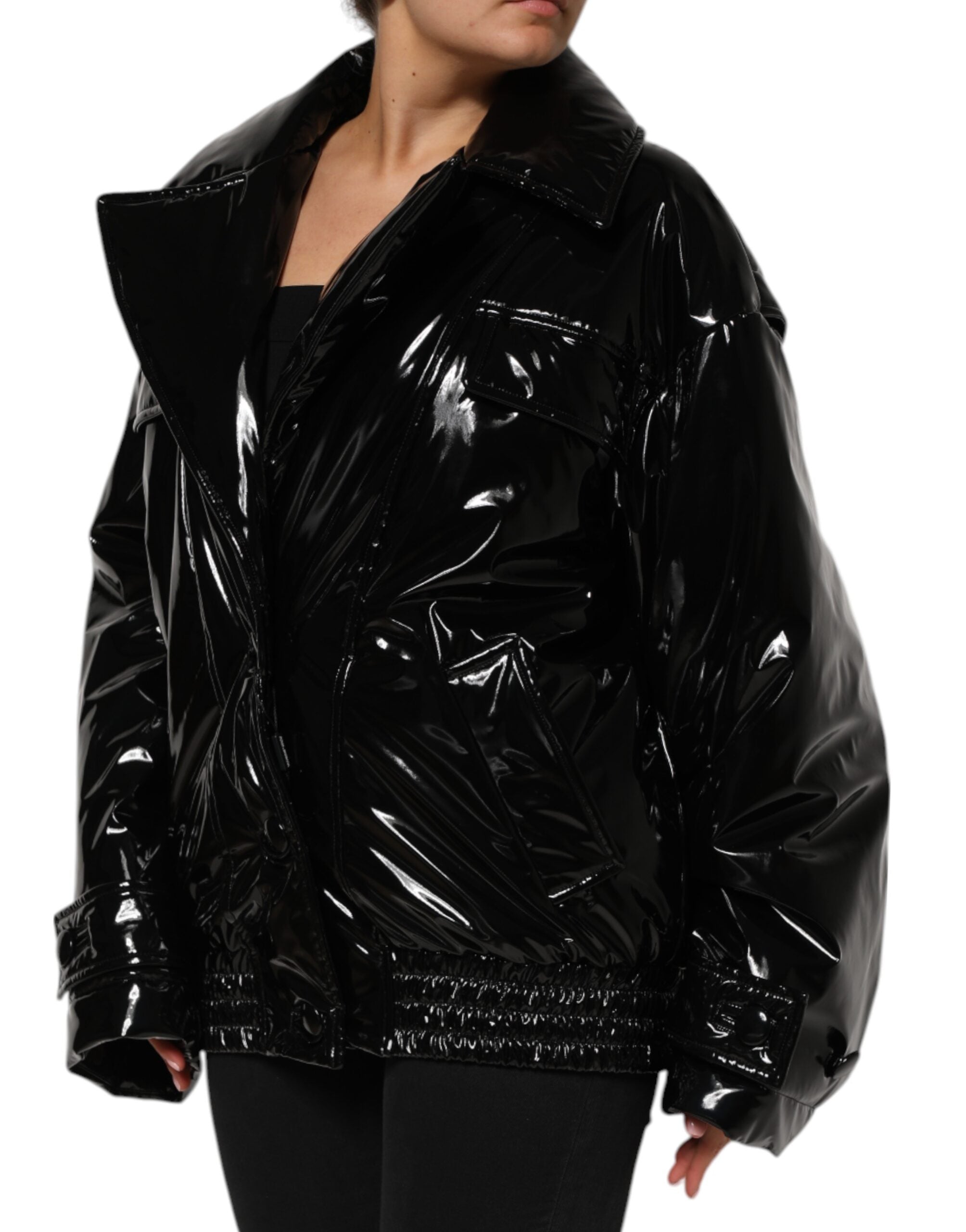 Dolce & Gabbana Polyester Black Quilted Puffer Coat  Jacket Dolce & Gabbana