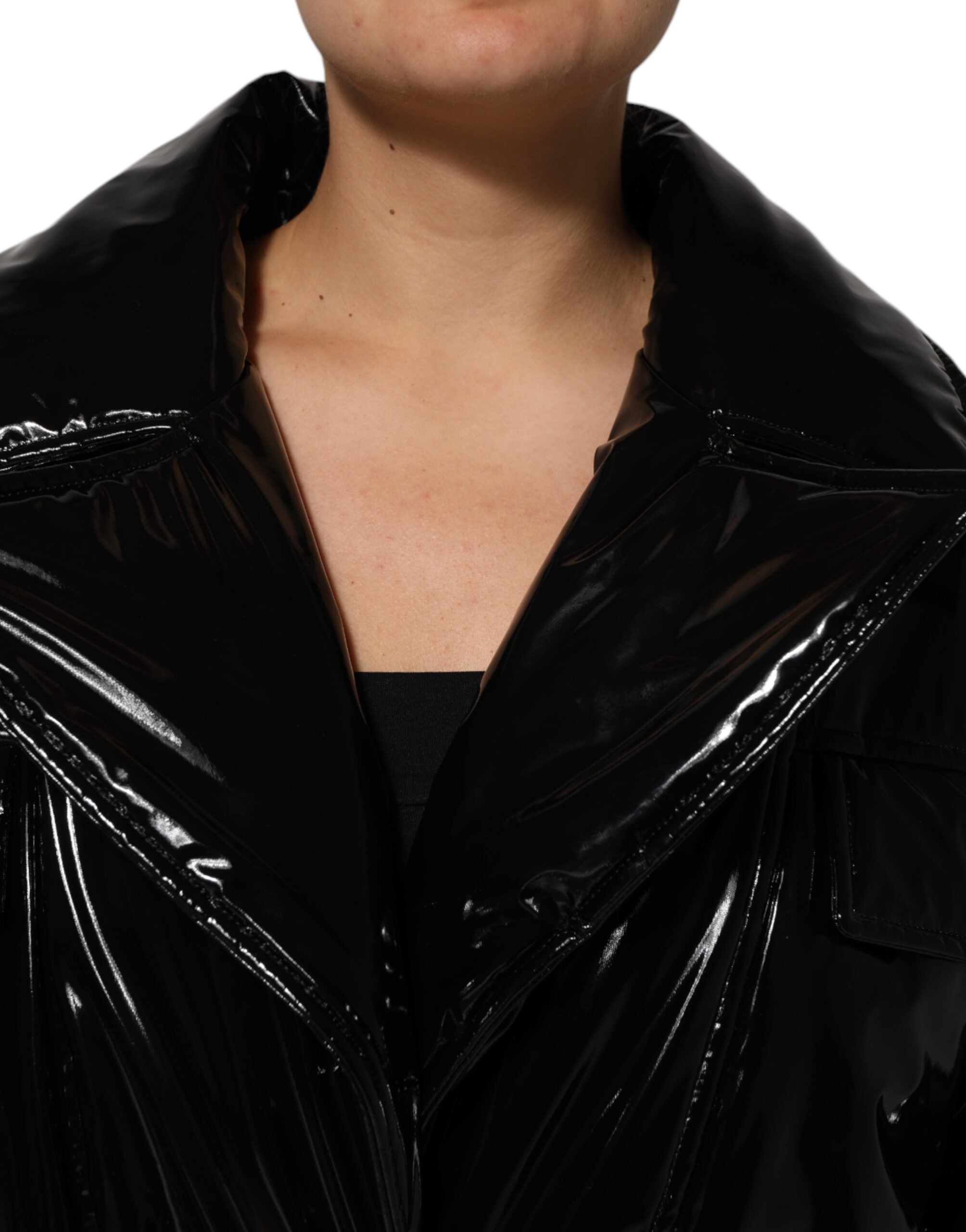 Dolce & Gabbana Polyester Black Quilted Puffer Coat  Jacket Dolce & Gabbana