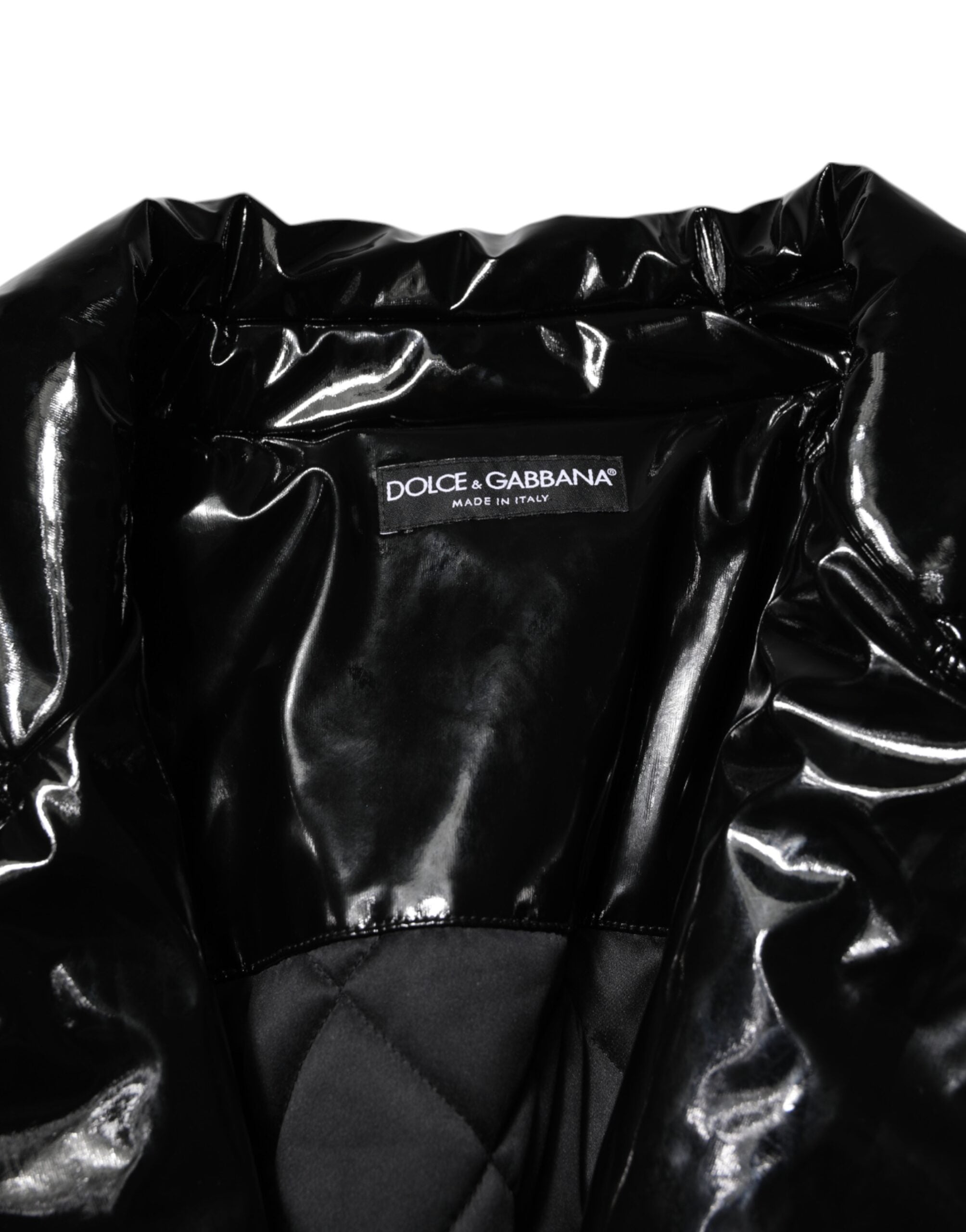 Dolce & Gabbana Polyester Black Quilted Puffer Coat  Jacket Dolce & Gabbana