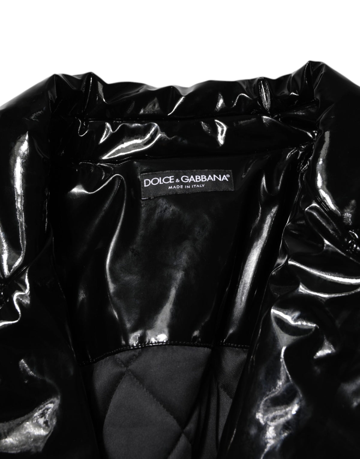 Dolce & Gabbana Polyester Black Quilted Puffer Coat  Jacket