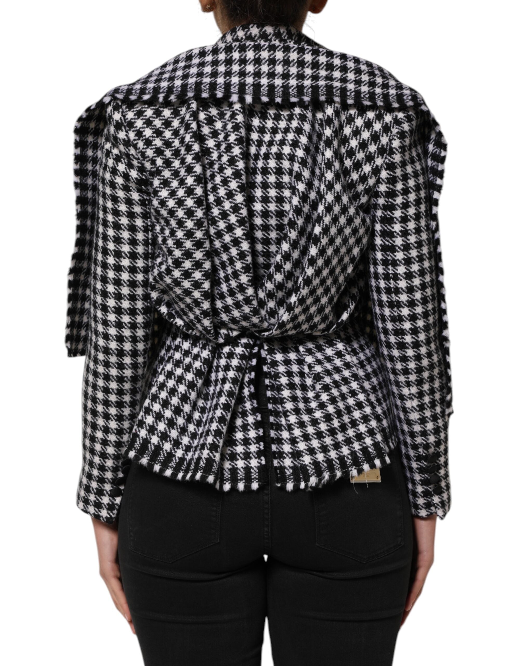 Dolce & Gabbana Multicolor Wool Monochrome Patterned Jacket Dolce & Gabbana