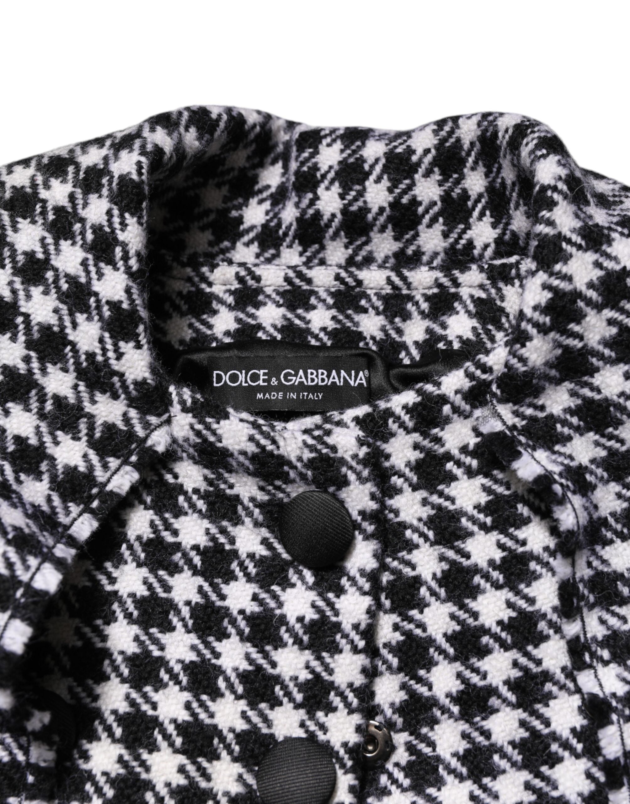 Dolce & Gabbana Multicolor Wool Monochrome Patterned Jacket Dolce & Gabbana