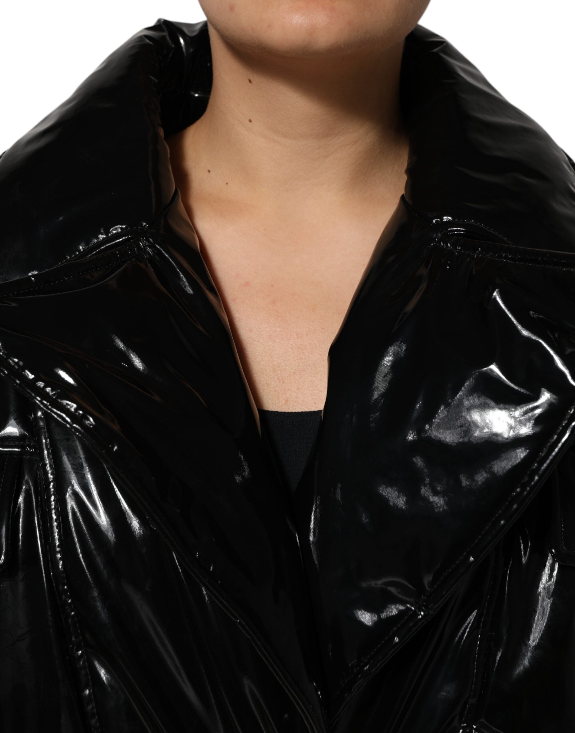 Dolce & Gabbana Black Polyester Quilted Puffer Coat Jacket Dolce & Gabbana