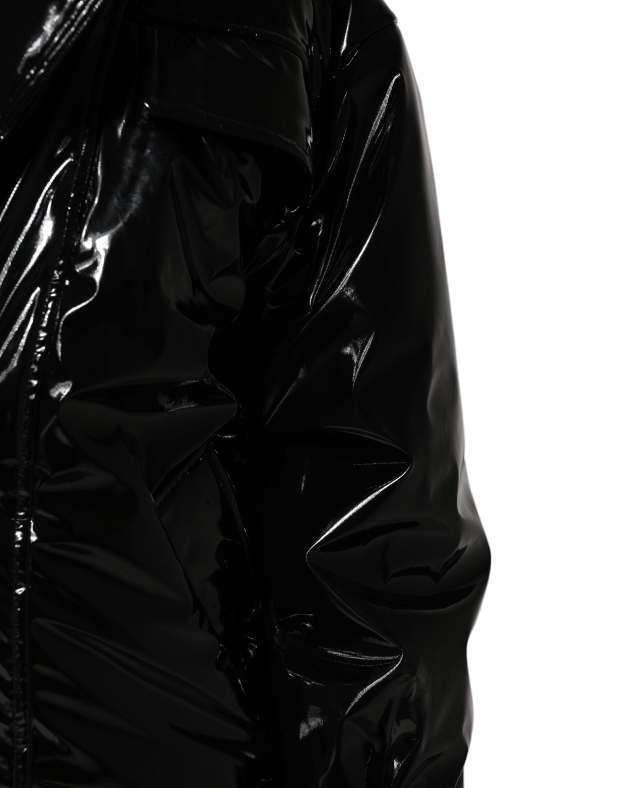 Dolce & Gabbana Black Polyester Quilted Puffer Coat Jacket Dolce & Gabbana