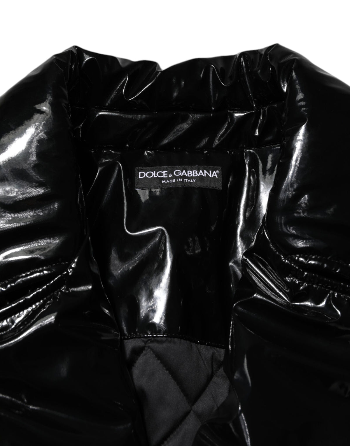 Dolce & Gabbana Black Polyester Quilted Puffer Coat Jacket